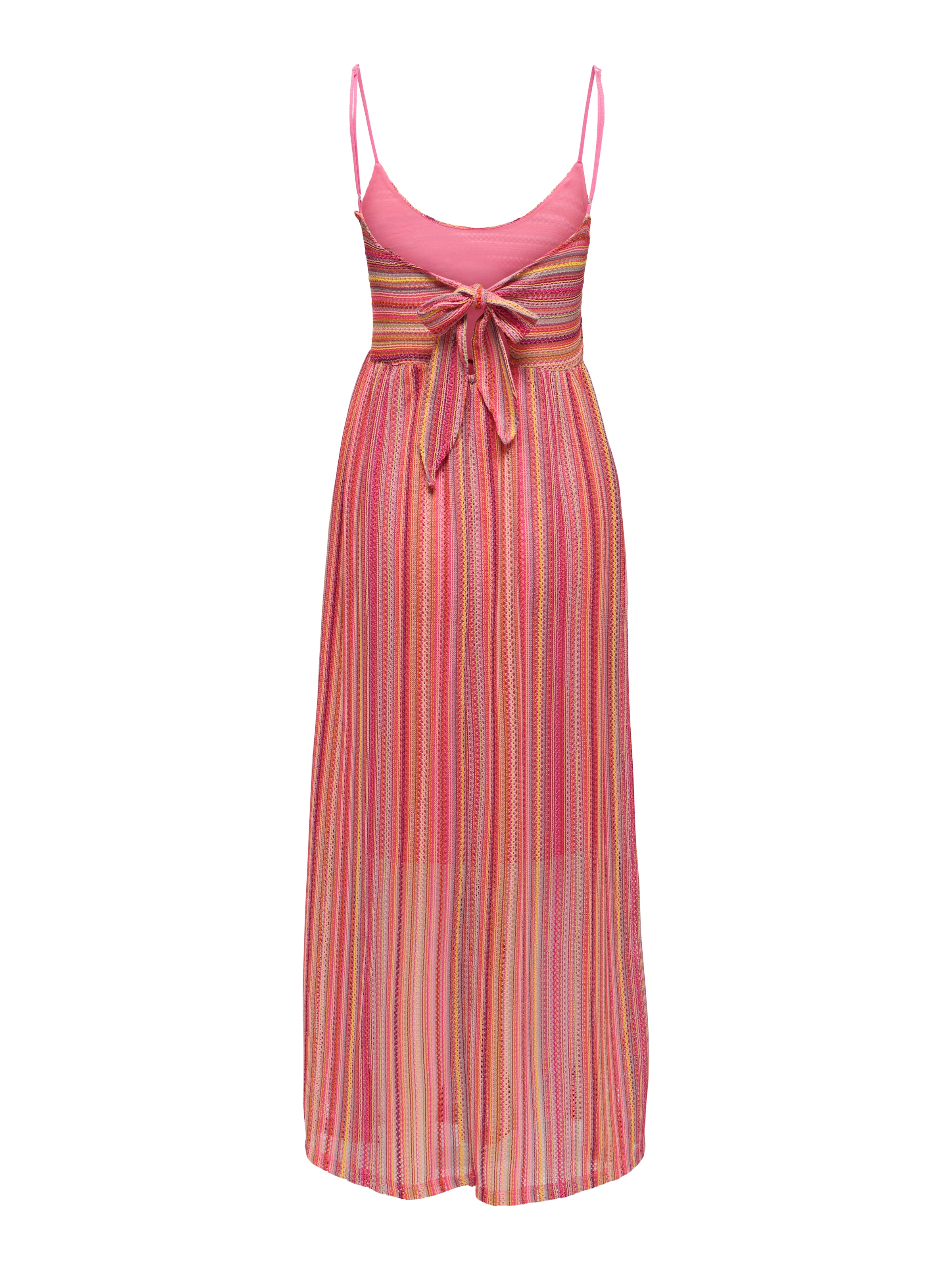 ONLY Spaghettikleid »ONLSANDY LONG DRESS JRS« Materialmix, regular fit, V-Ausschnitt