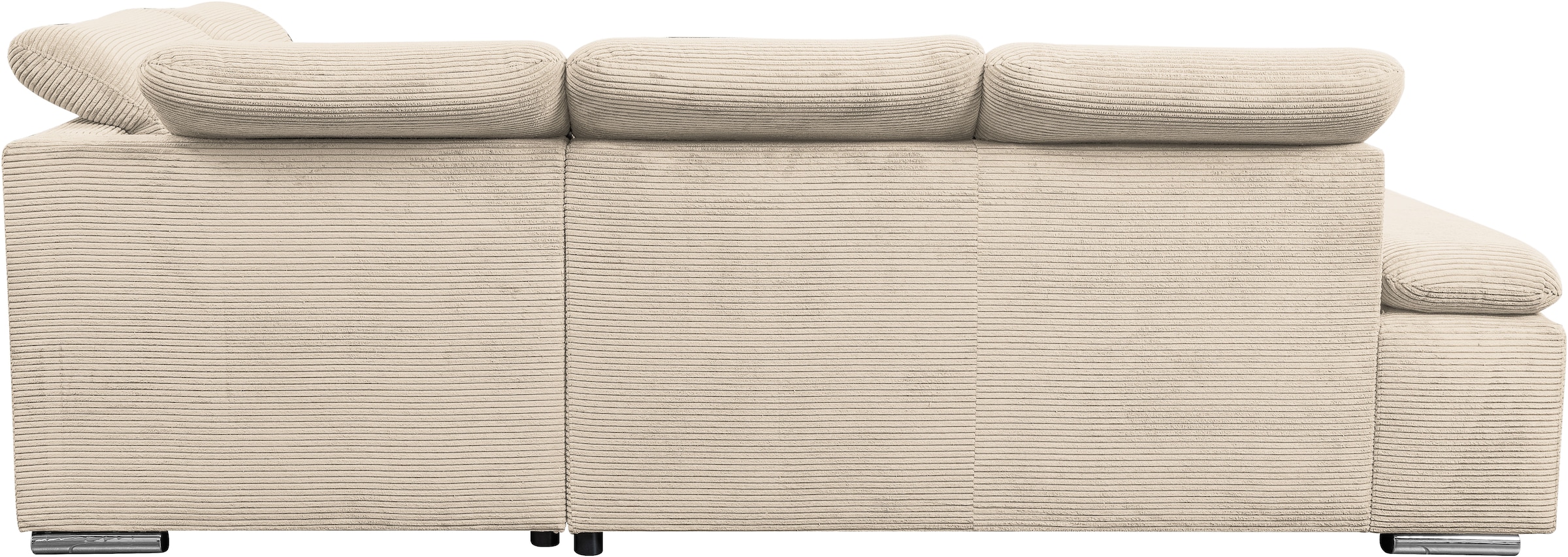 WERK2 Ecksofa »Alicante Cord, inkl. Bettfunktion & Bettkasten, Breite 280cm, L-Form« Schlafsofa mit Bettkasten & verstellbaren Kopfstützen.