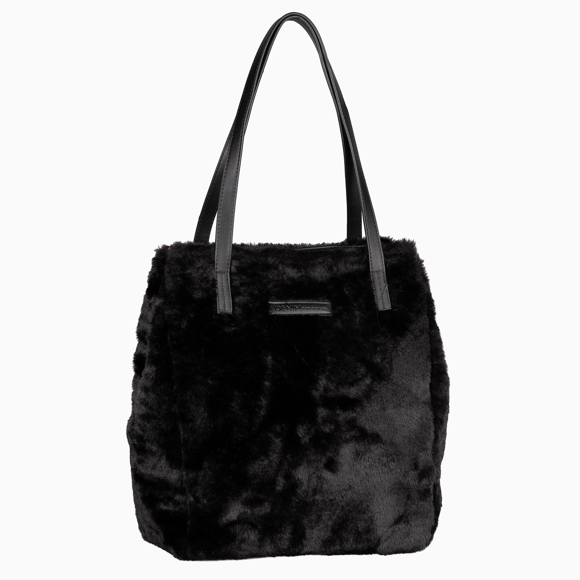 TOM TAILOR Denim Shopper »Arona Cosy« Damen Schultertasche, im Fellimitat-Look