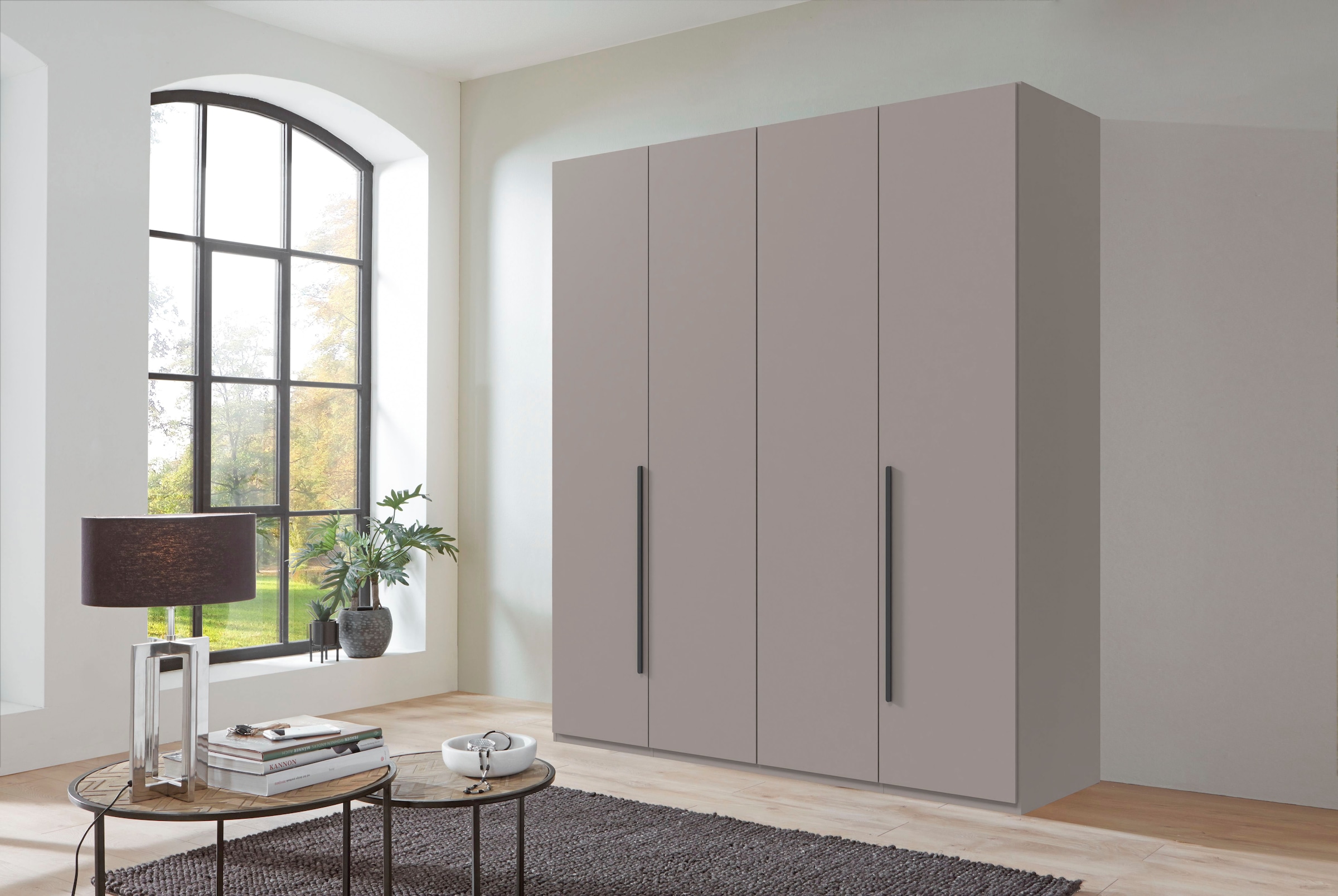 Wimex Drehtürenschrank »Kleiderschrank London, in den Breiten 180cm, 225cm oder 270cm« mit verschiedenen Griffen in goldfarben, silberfarben oder schwarz,  wahlweise mit Basic- oder Premium-Ausstattung erhältlich