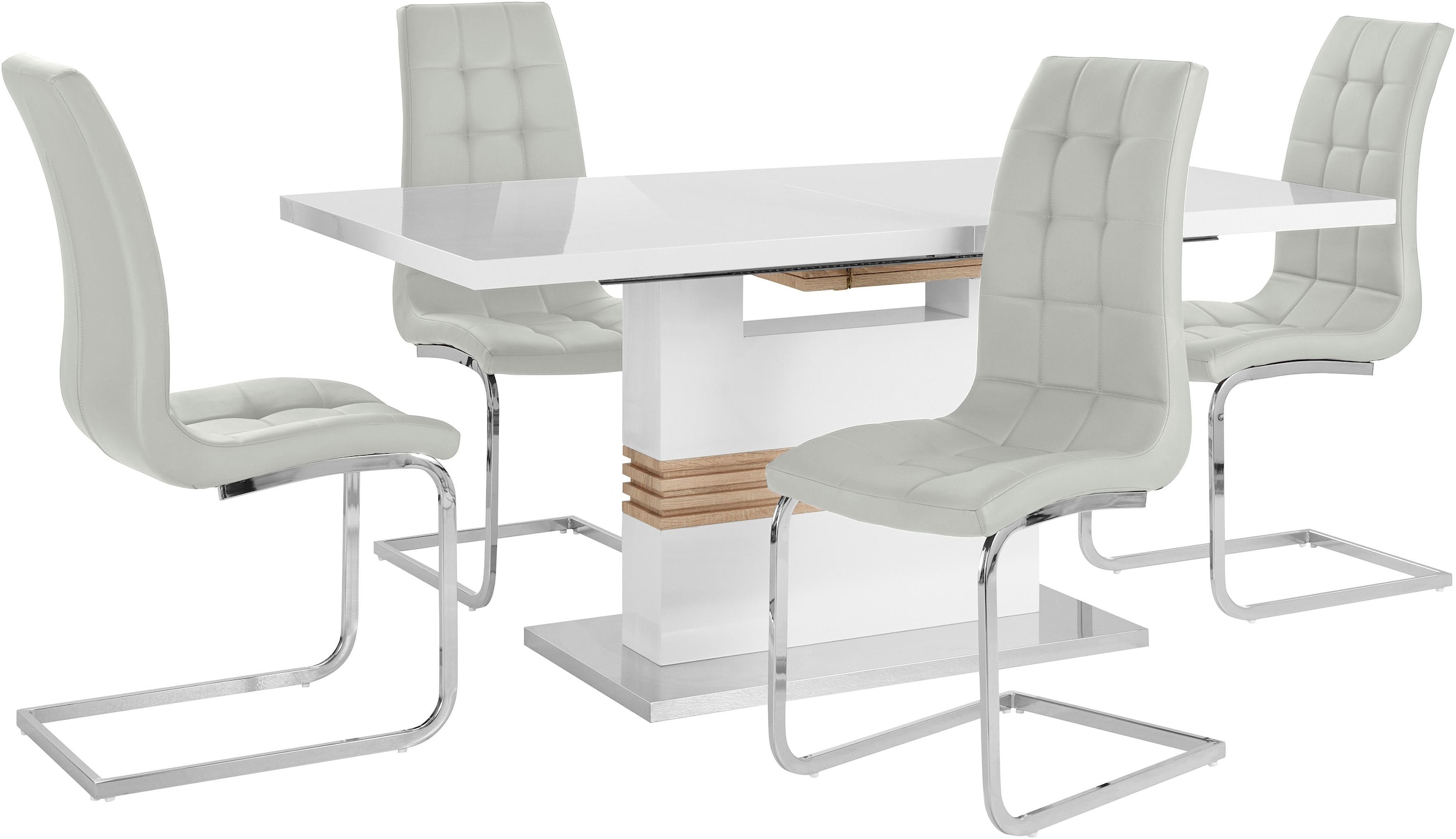INOSIGN Essgruppe »Perez/Lola« Set, 5 Stk. tlg. mit 4 Stühlen, Tisch auszie günstig online kaufen