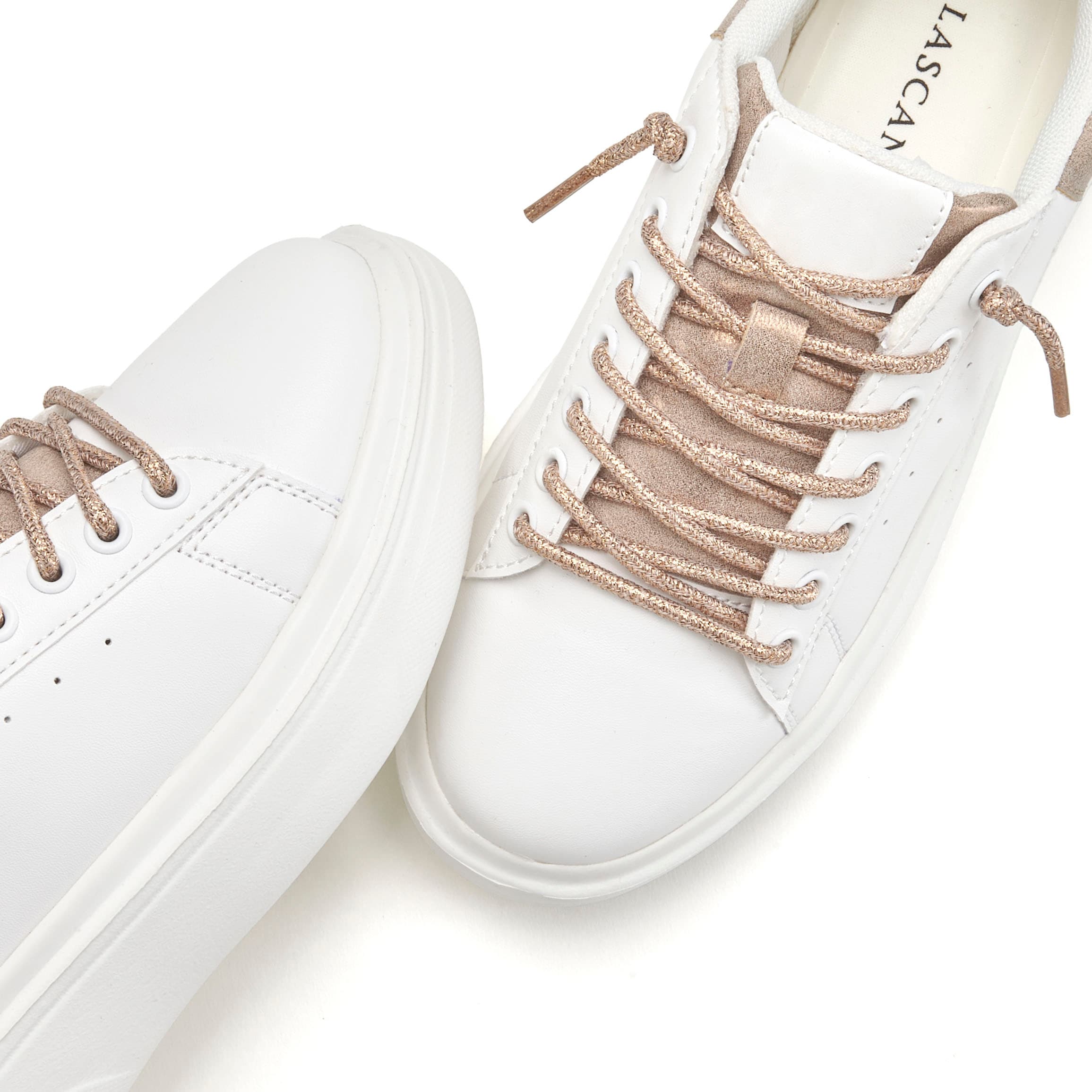 LASCANA Sneaker »Freizeitschuhe,«, mit Metallicdetails und elastischen Schnürbändern VEGAN