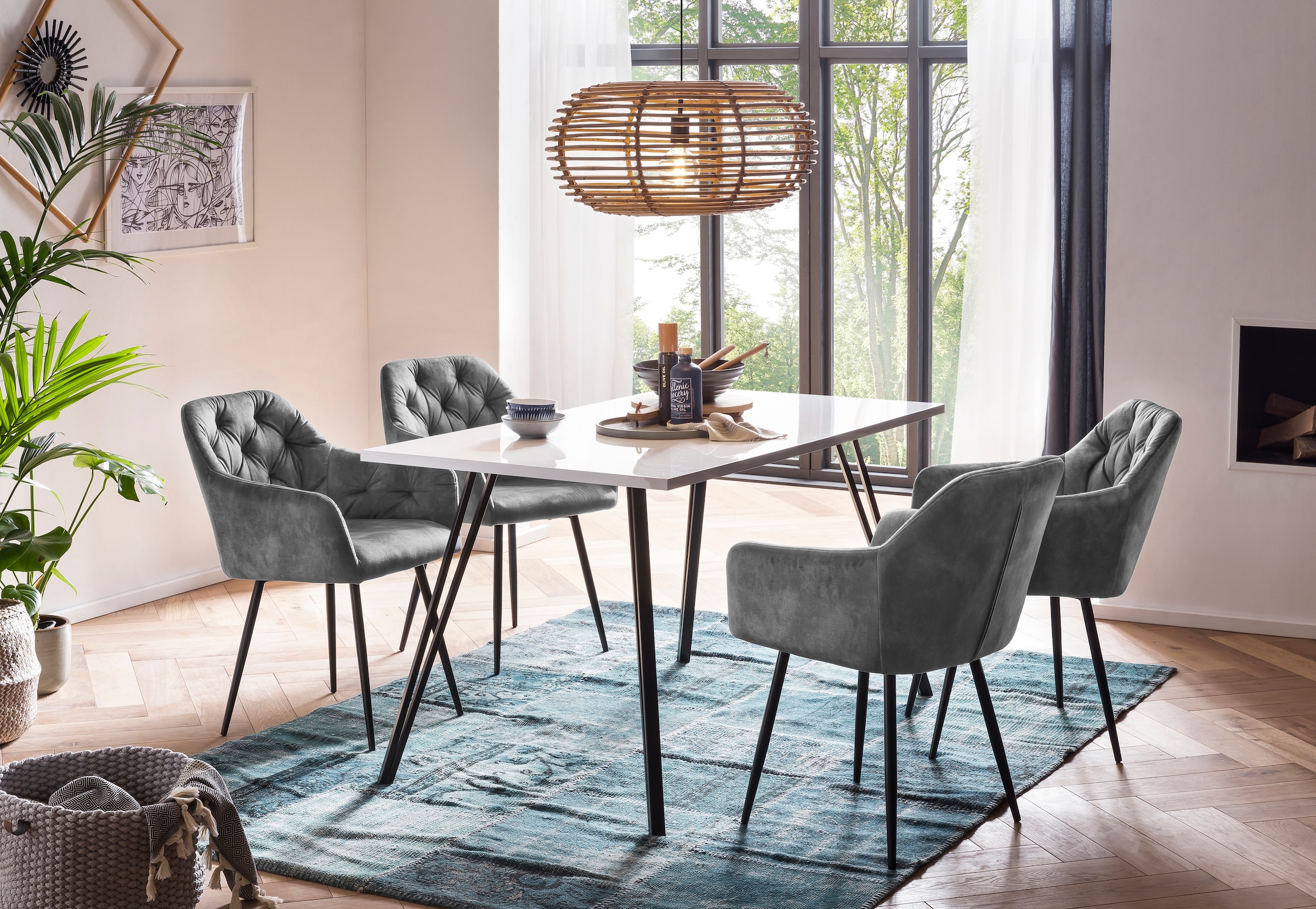 HELA Essgruppe »Jenn« 5 Stk. tlg. Tisch Hochglanz, 4 Stühle BESTSELLER, Ess günstig online kaufen