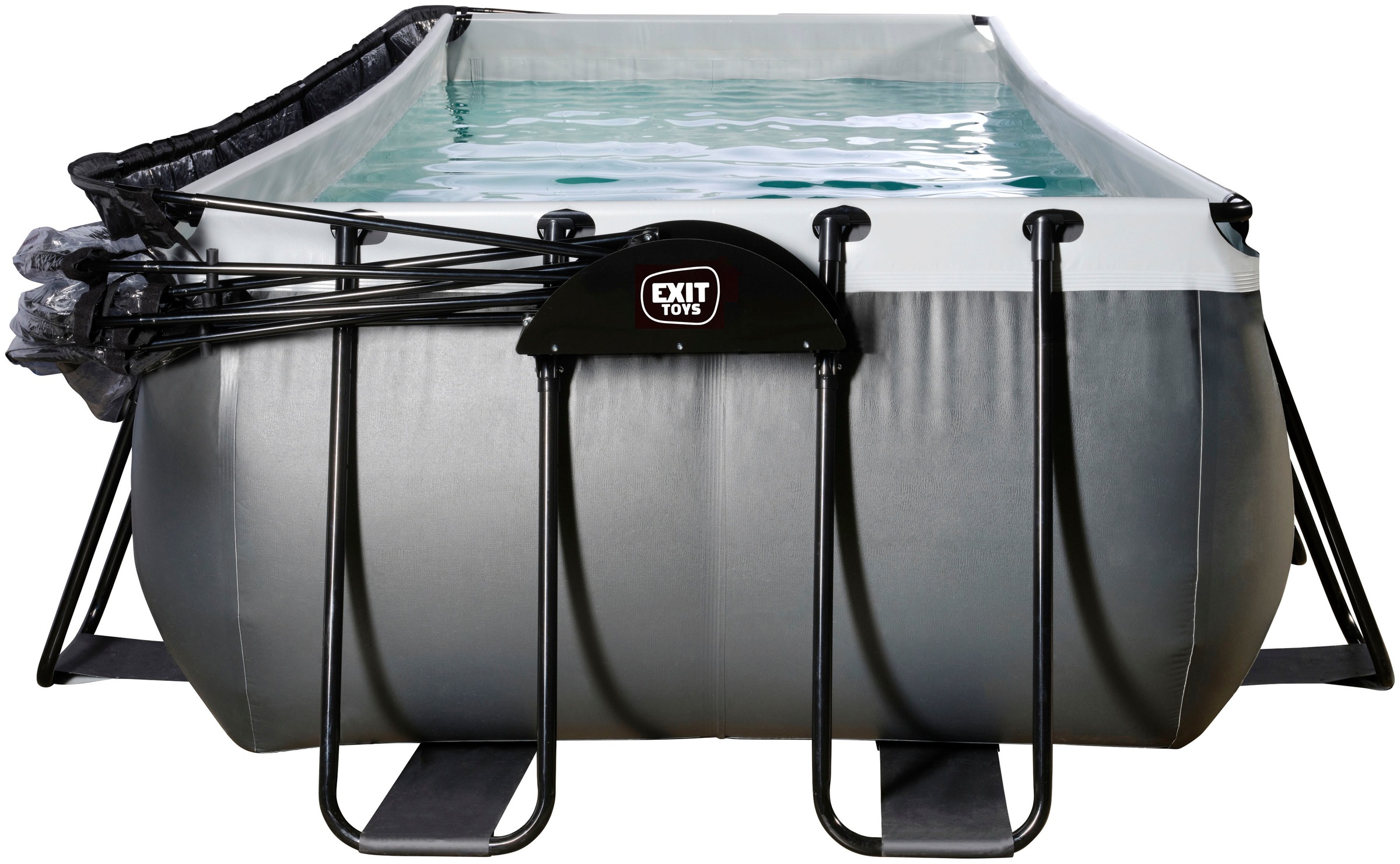 EXIT Framepool »inkl. multifunktionaler Poolabdeckung«, (Set, 5 tlg.), BxLxH: 250x540x100 cm, Sandfilter- und Wärmepumpe, Sicherheitsleiter