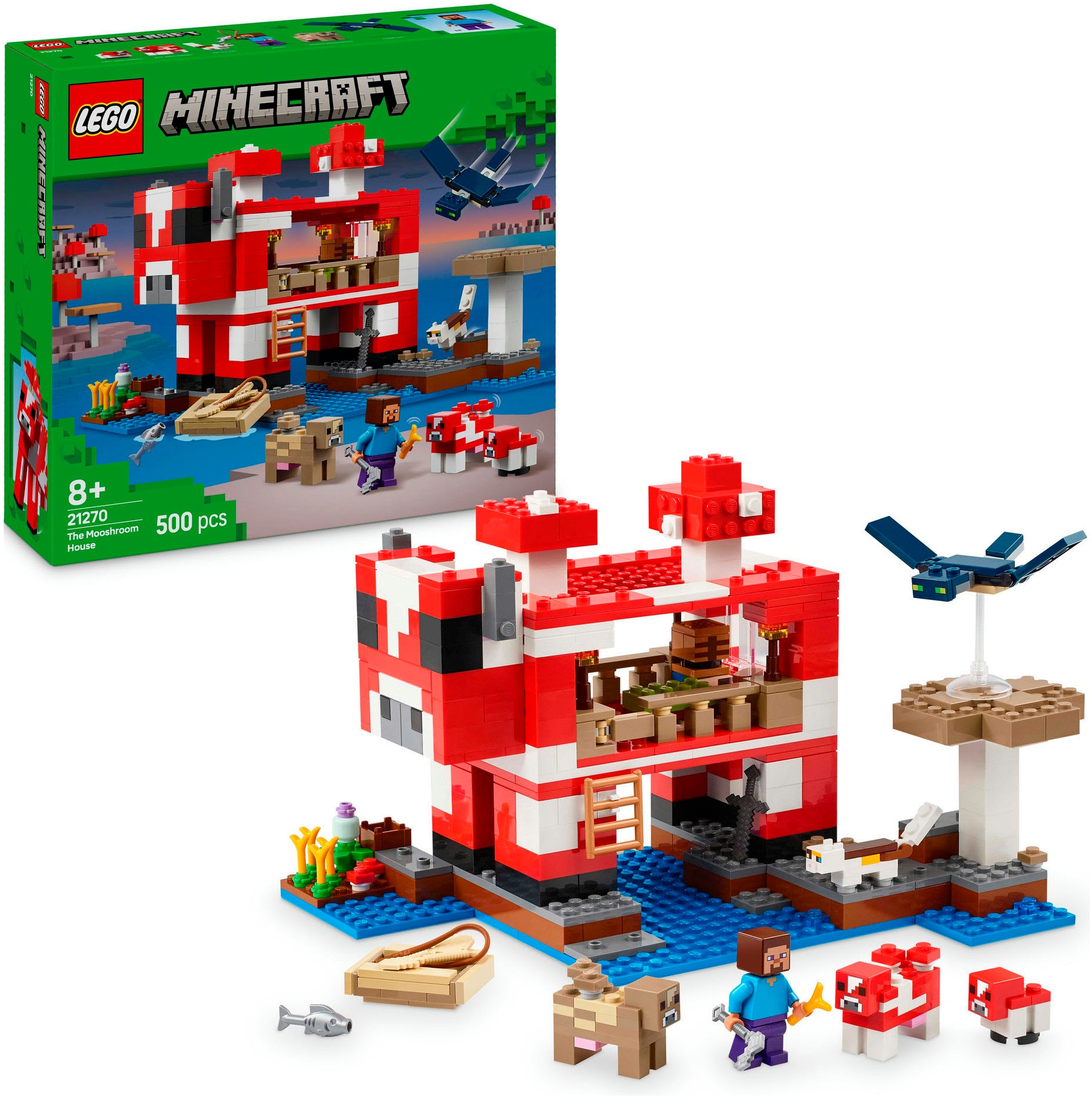 LEGO® Konstruktionsspielsteine »Das Pilzkuh-Haus (21270), LEGO Minecraft«, (500 St.), Made...