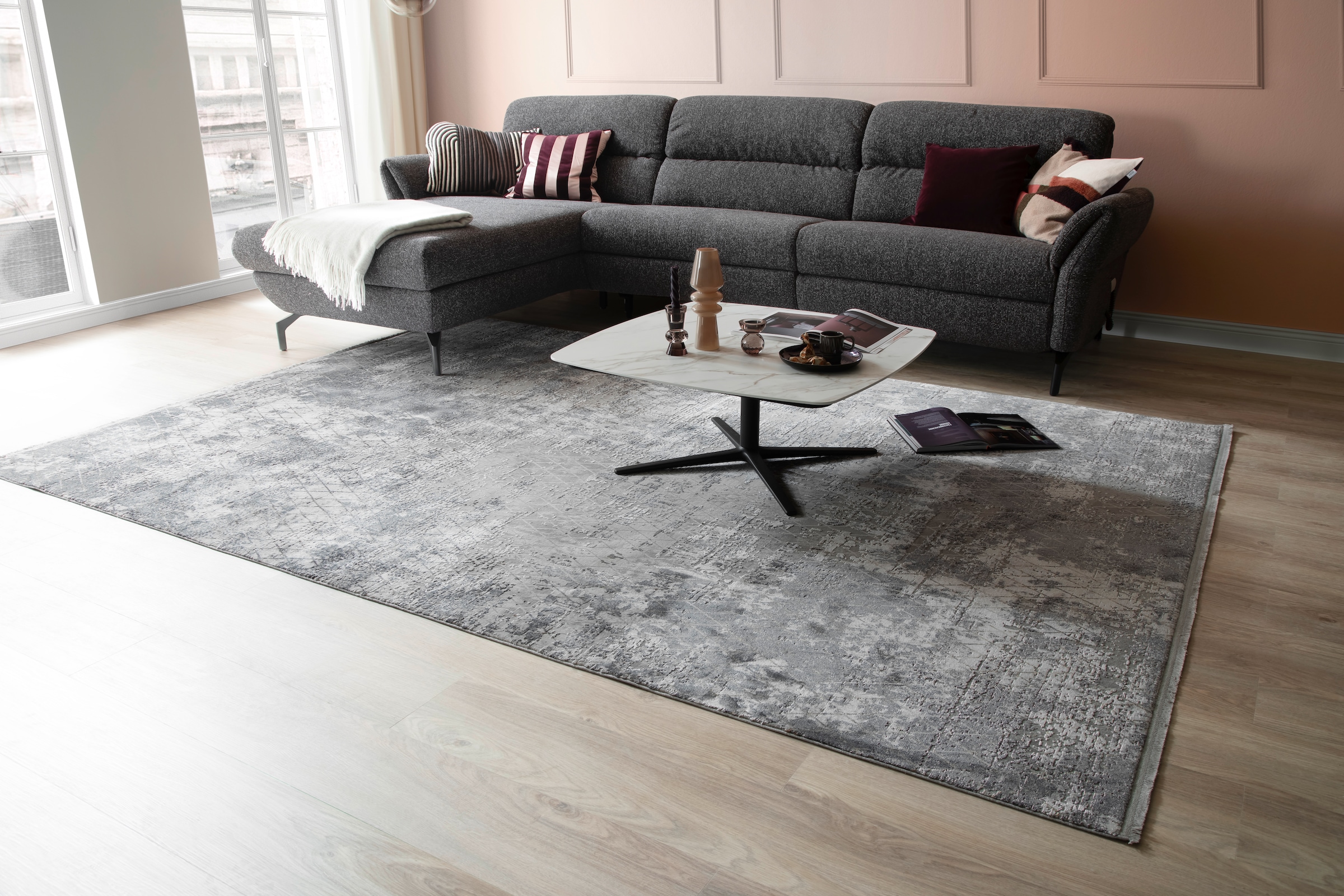 SCHÖNER WOHNEN-Kollektion Teppich »Vision 212« rechteckig 7 mm Höhe Viskoseteppich mit Glanz, Wohnzimmer