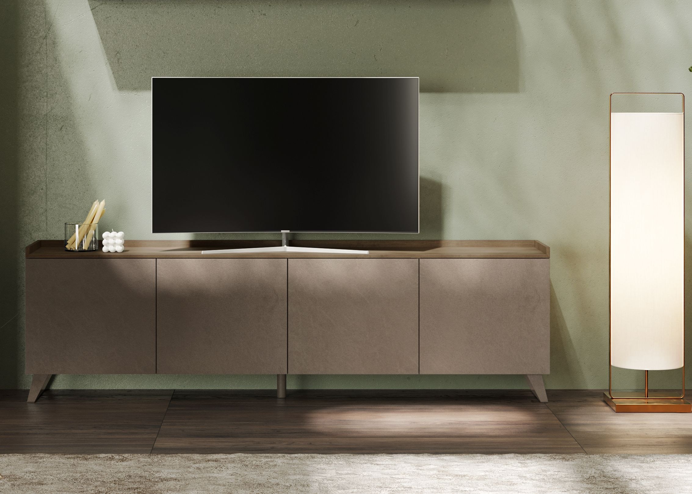 INOSIGN Lowboard »Tray, Breite 241, TV-Bank mit 4 Türen«, Top "Tablet", Push-to-open Funktion