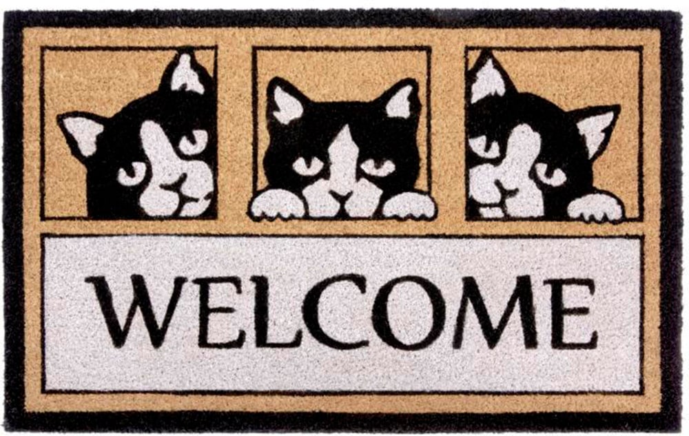 HANSE Home Fußmatte »Kokos Welcome Three Cats«, rechteckig, Kokos,  Schmutzfangmatte, Outdoor, Rutschfest, Innen, Kokosmatte, Flur bequem und  schnell bestellen