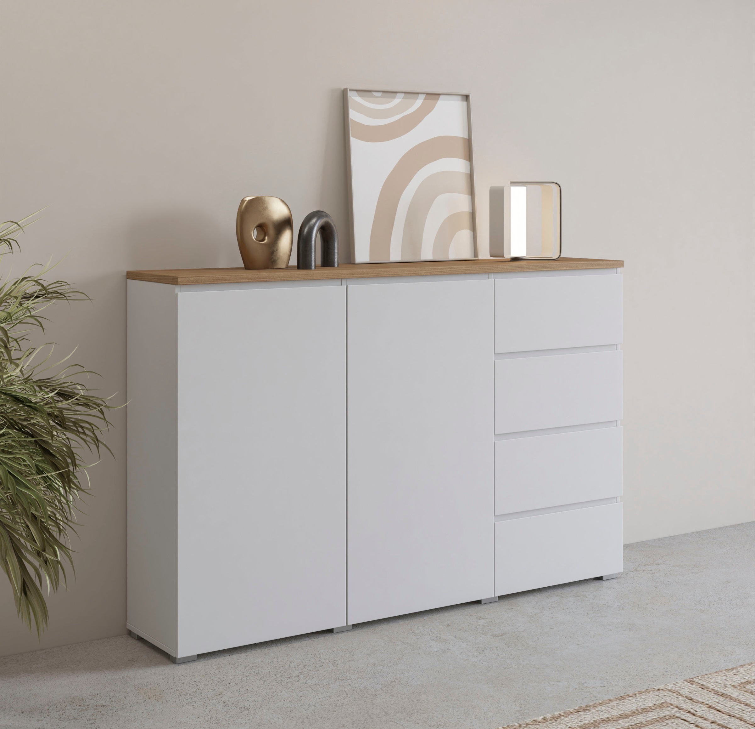 INOSIGN Highboard »Modo, Breite 150 cm, moderne grifflose Kommode 2Türen/4 günstig online kaufen