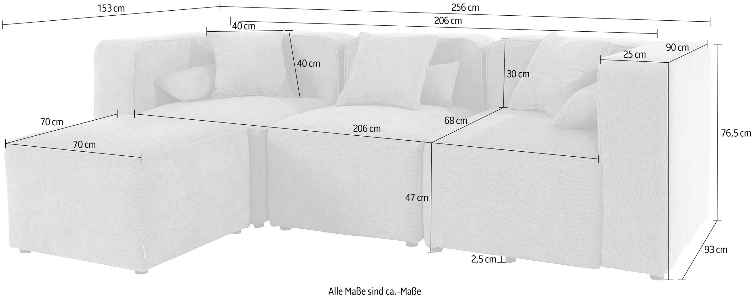 andas 3-Sitzer »Sundstrup L-Form«, Modulserie, individuelle Zusammenstellung