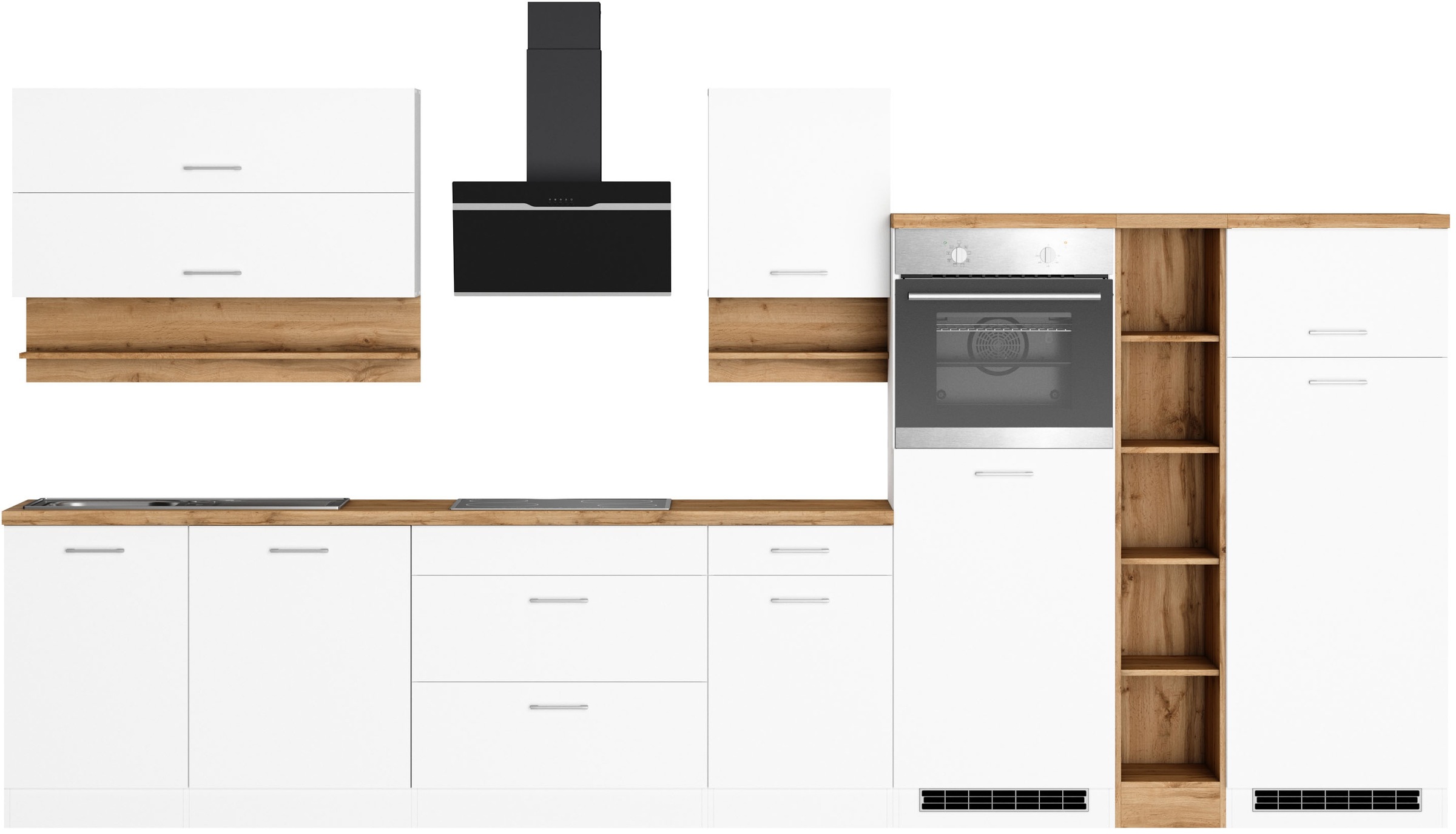 KOCHSTATION Küchenzeile »KS-Milan« 390 cm breit, viel Stauraum, wahlweise m günstig online kaufen