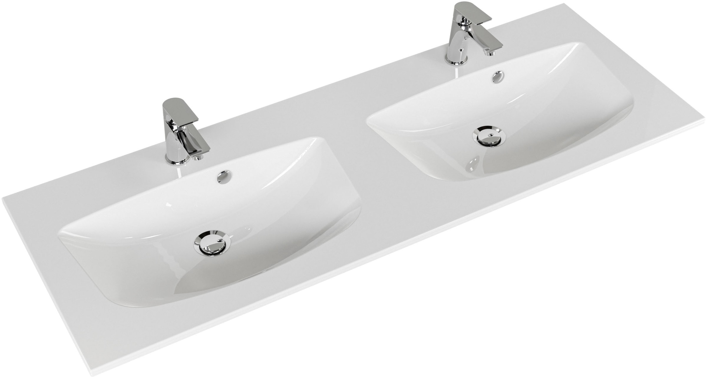 Saphir Badmöbel-Set »Serie 6025 2-teilig Mineralmarmor-Waschtisch mit LED-Spiegelschrank«, (2 St.), Waschplatz 132cm breit, 4 Schubladen, 2 Spiegel-Türen, inkl Türdämpfer