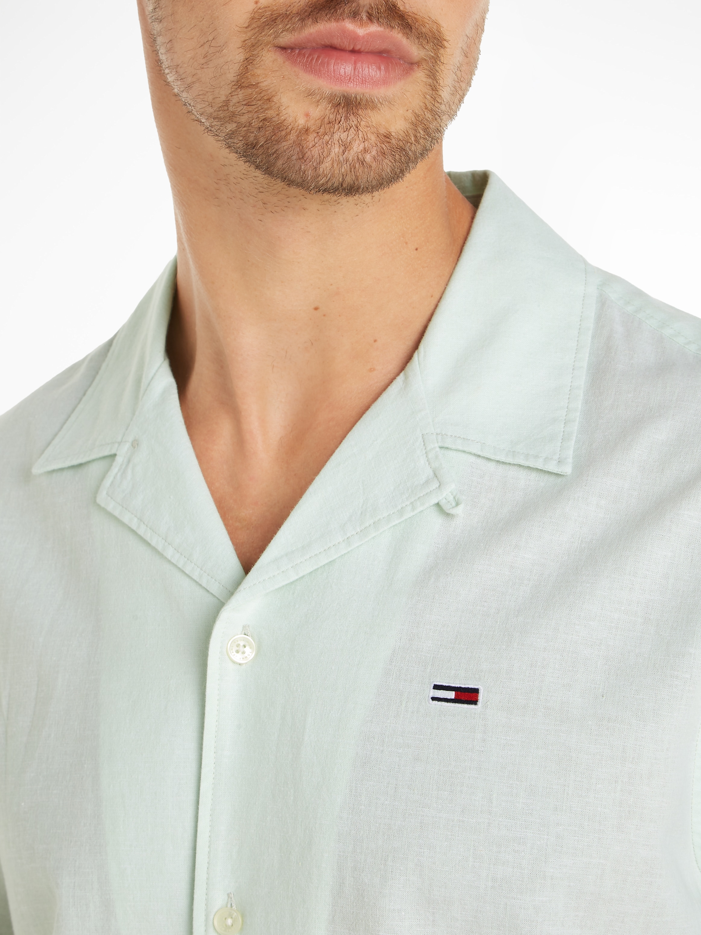 Tommy Jeans Kurzarmhemd »TJM LINEN BLEND CAMP SHIRT EXT«