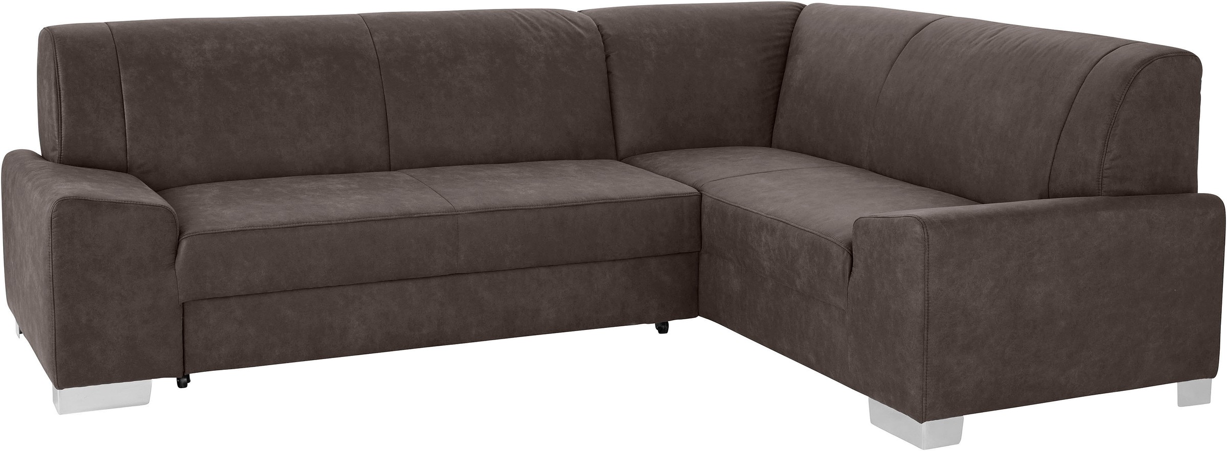 DOMO collection Ecksofa »Anzio in kubischer Formensprache, flache Armlehnen, L-Form«, Wahlweise mit Bettfunktion und Federkern für hohen Sitzkomfort