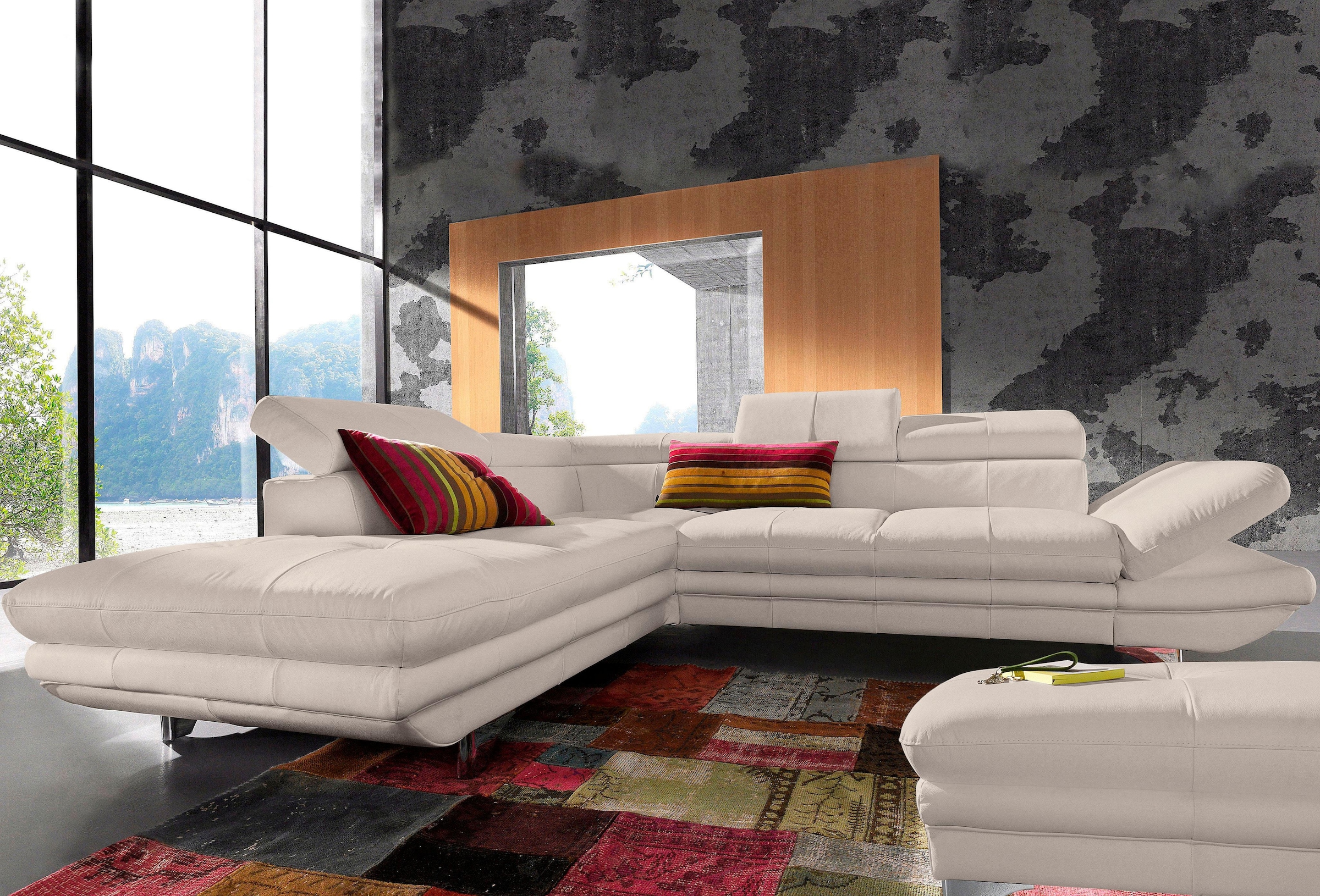 COTTA Ecksofa »Enterprise L-Form«, mit Arm- & Kopfteilverstellung, wahlweise mit Bettfunktion