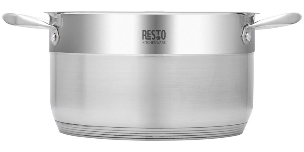 RESTO Kitchenware Kochtopf »Rigel, Topf energiesparend und spülmaschinenfest«, Edelstahl 18/10, (2 tlg.), mit hitzebeständigem Glasdeckel, im Geschenkkarton