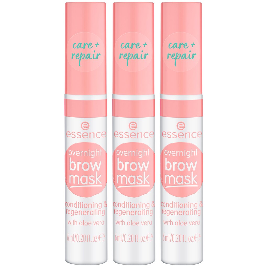 Essence Augenbrauenpflege »overnight brow mask«, (Set, 3 tlg.)