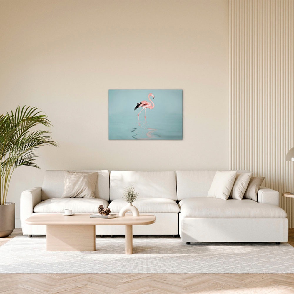 A.S. Création Leinwandbild »Flamingo Water - Wandbild Blau Rosa Grau Keilra günstig online kaufen