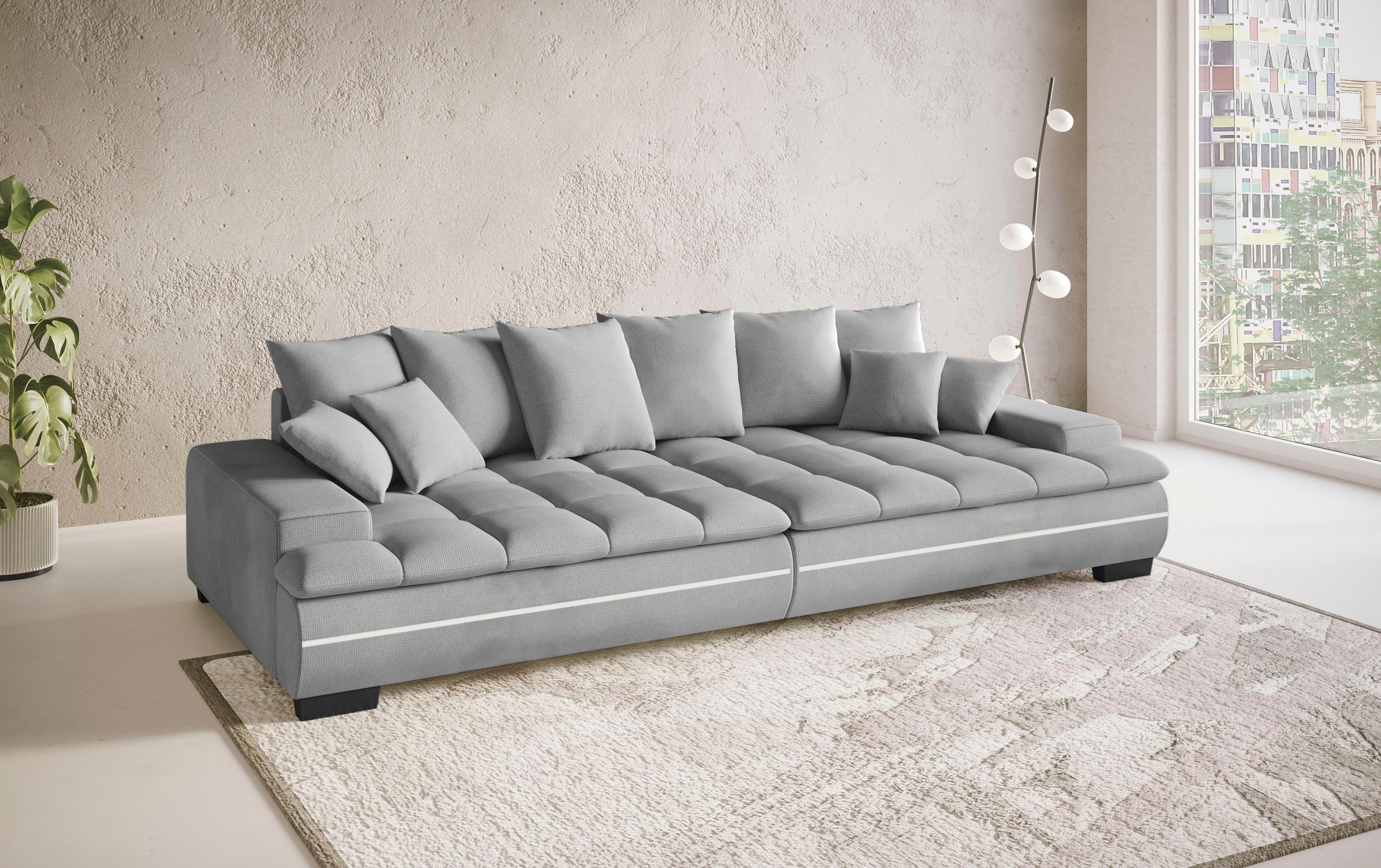 Mr. Couch Big-Sofa »Haiti II«, RGB-LED Beleuchtung, Kaltschaumpolsterung, bis 140 kg belastbar