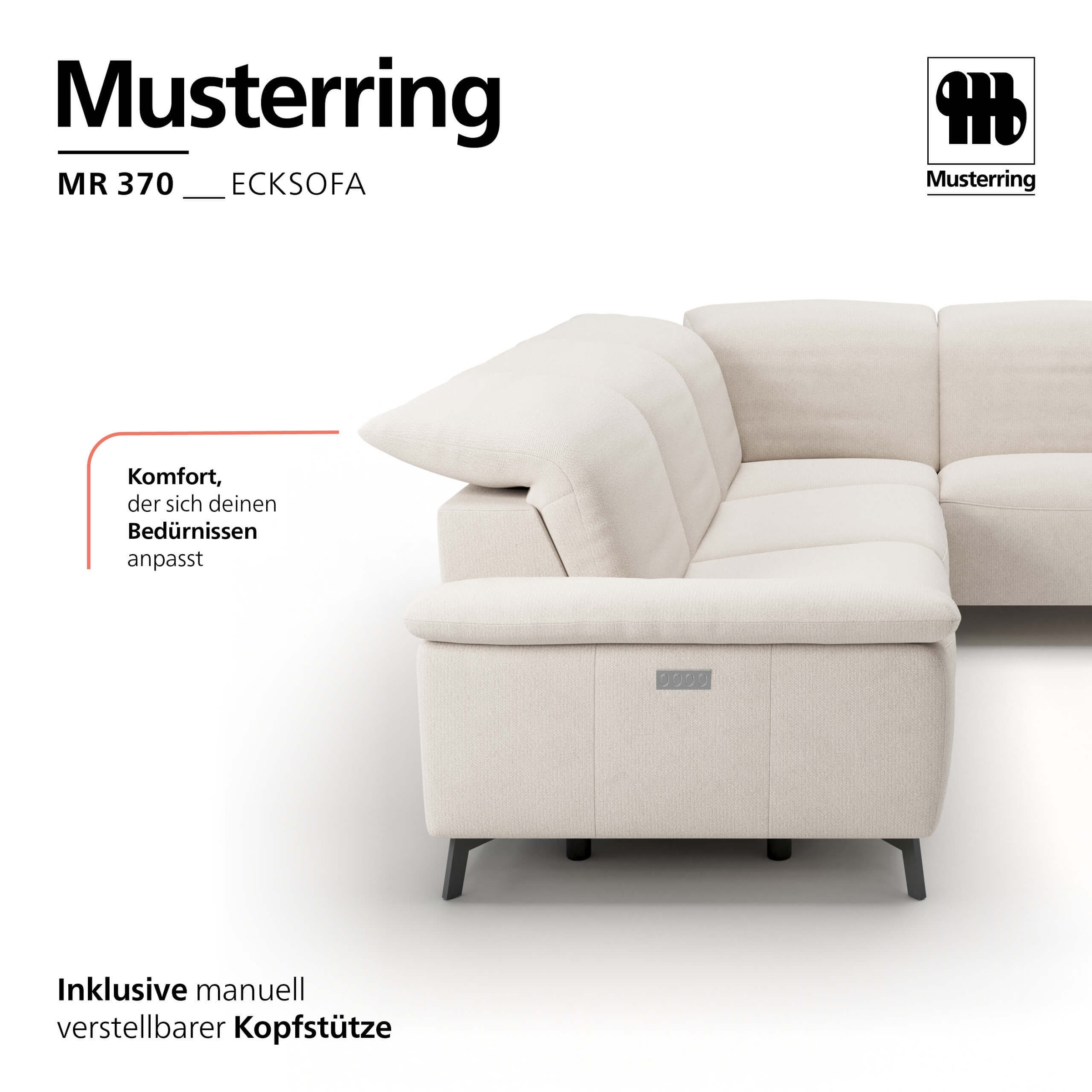 Musterring Ecksofa »MR 370, intelligenter Komfort im modernen Design« Optionale Relaxfunktion, flexible Kopfteile & klappbare Armlehnen