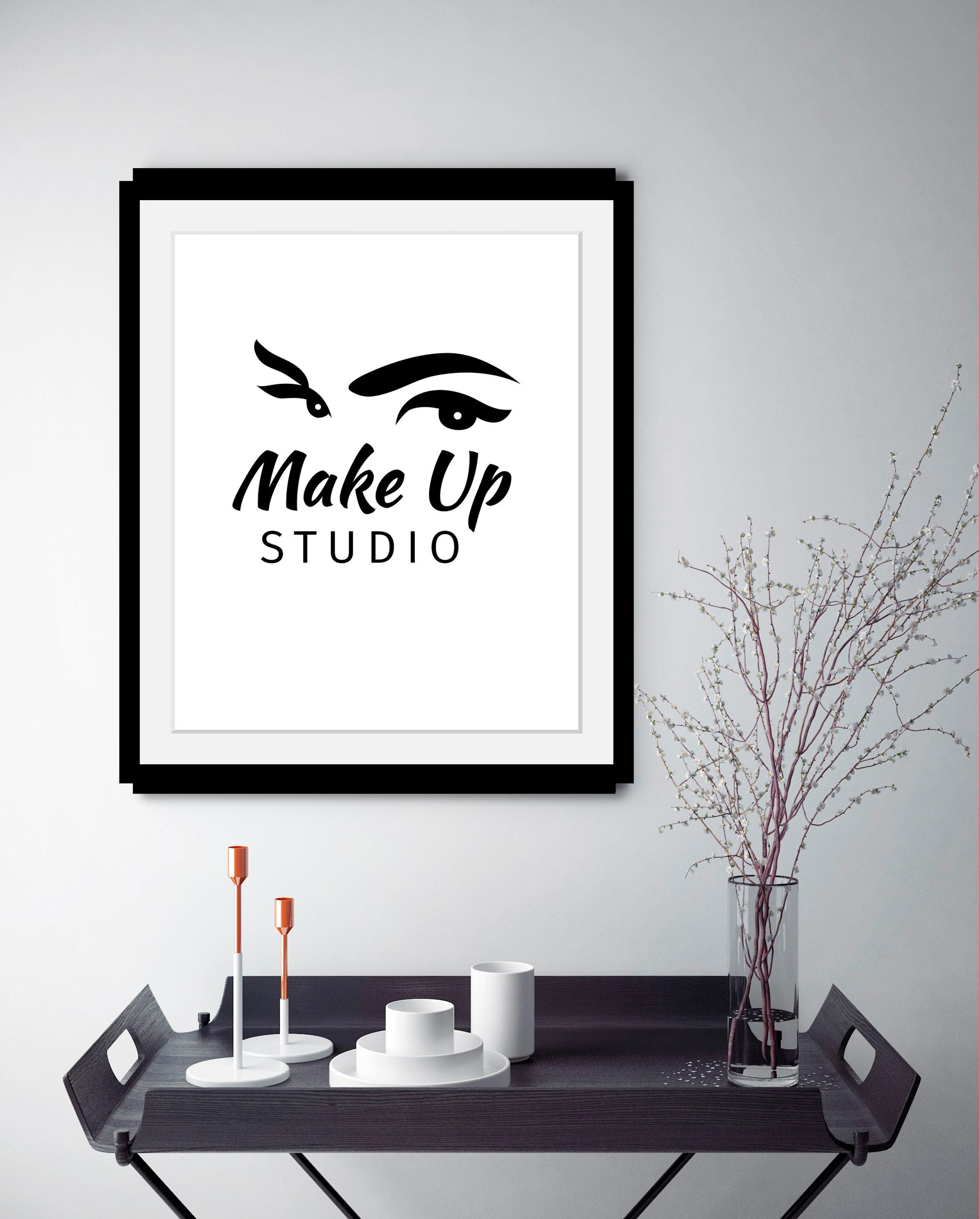 queence Bild »Make up Studio«, Schwarz-Weiß-Schriftzug-Motivationsbilder-Fa günstig online kaufen