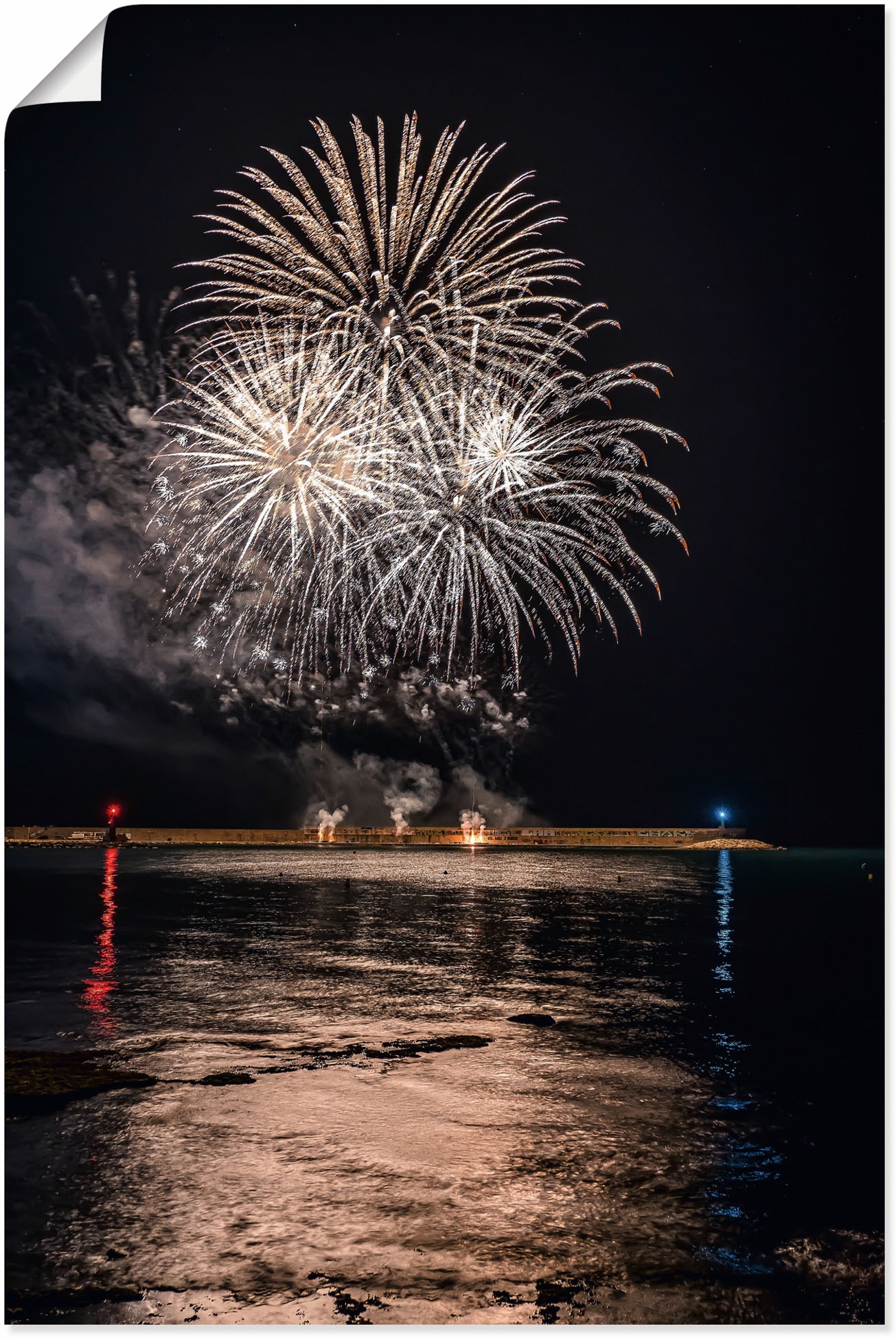 Artland Wandbild »Feuerwerk am Meer«, Himmelsbilder, (1 St.), als Alubild, günstig online kaufen