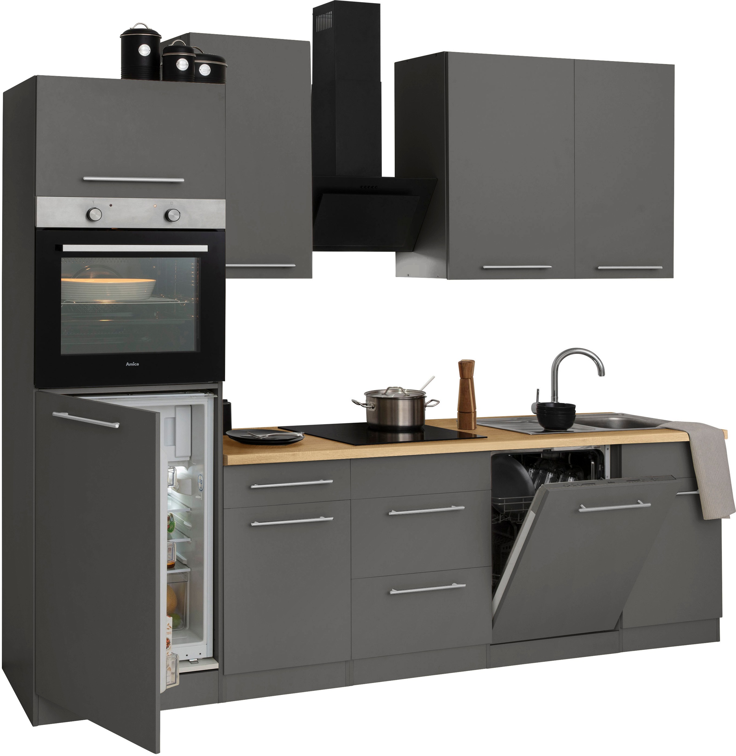 wiho Küchen Küchenzeile »Unna«, ohne E-Geräte, Breite 280 cm