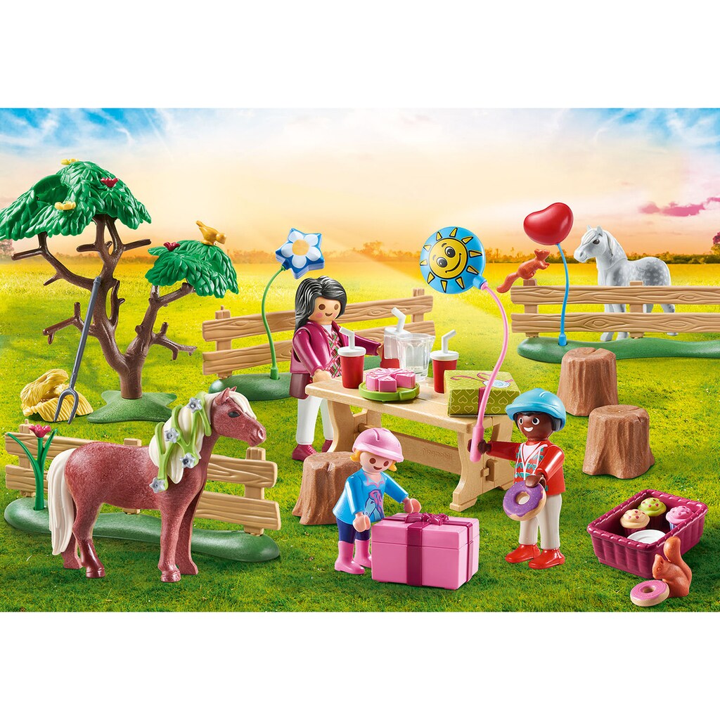 Playmobil® Konstruktions-Spielset »Kindergeburtstag auf dem Ponyhof (70997), Country«, (81 St.)