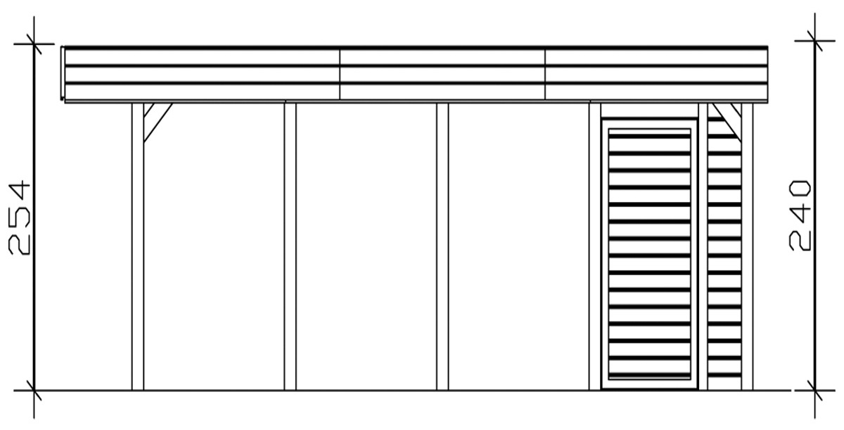 Skanholz Doppelcarport »Friesland 4«, Nadelholz, 514 cm, braun, mit Geräteraum
