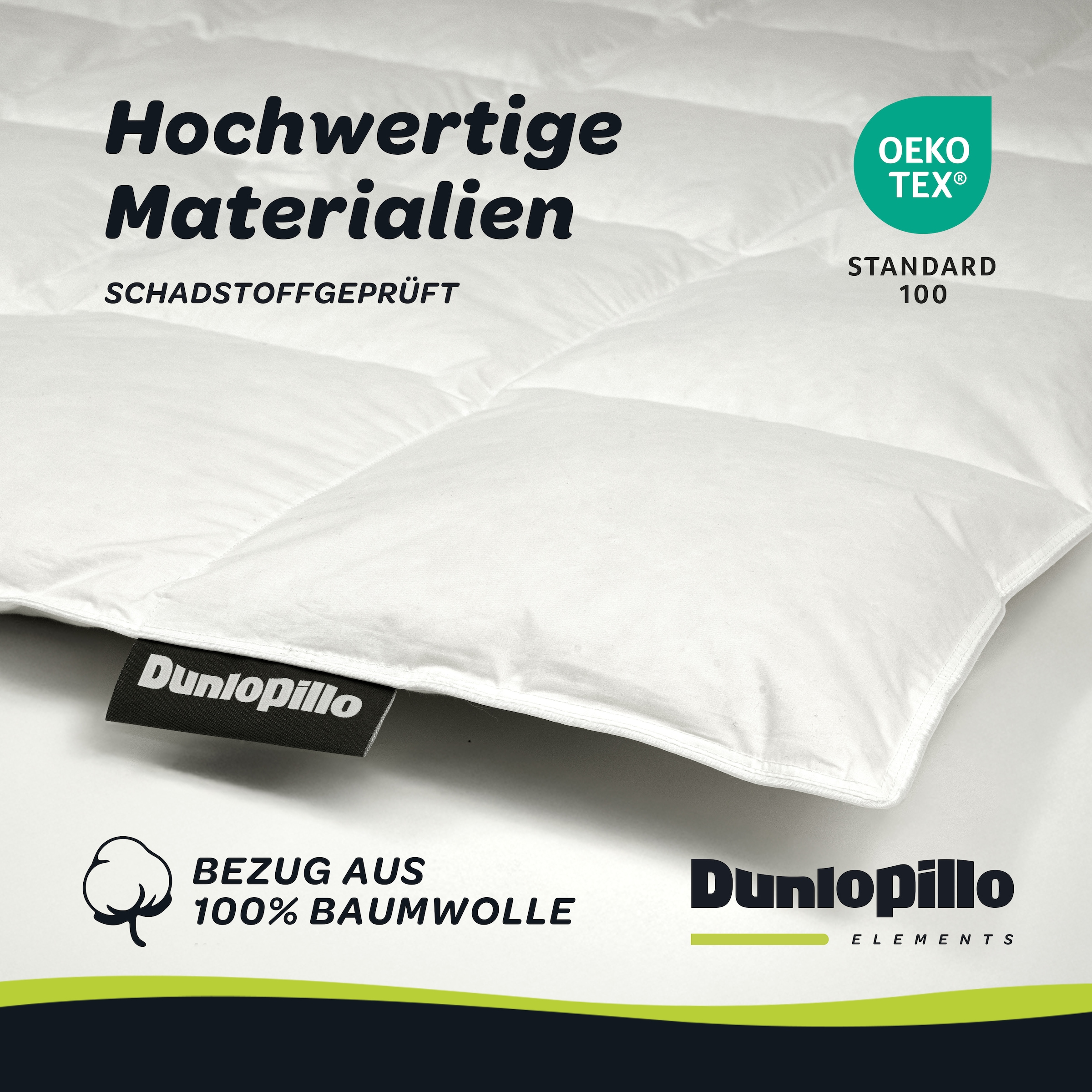 Dunlopillo Daunenbettdecke »Elements "NEUHEIT" Daunenbettdecke 135x200 cm weitere Größen« normal Füllung 60% Daunen & 40% Federn 1 Stk. tlg. Hergestellt in Deutschland