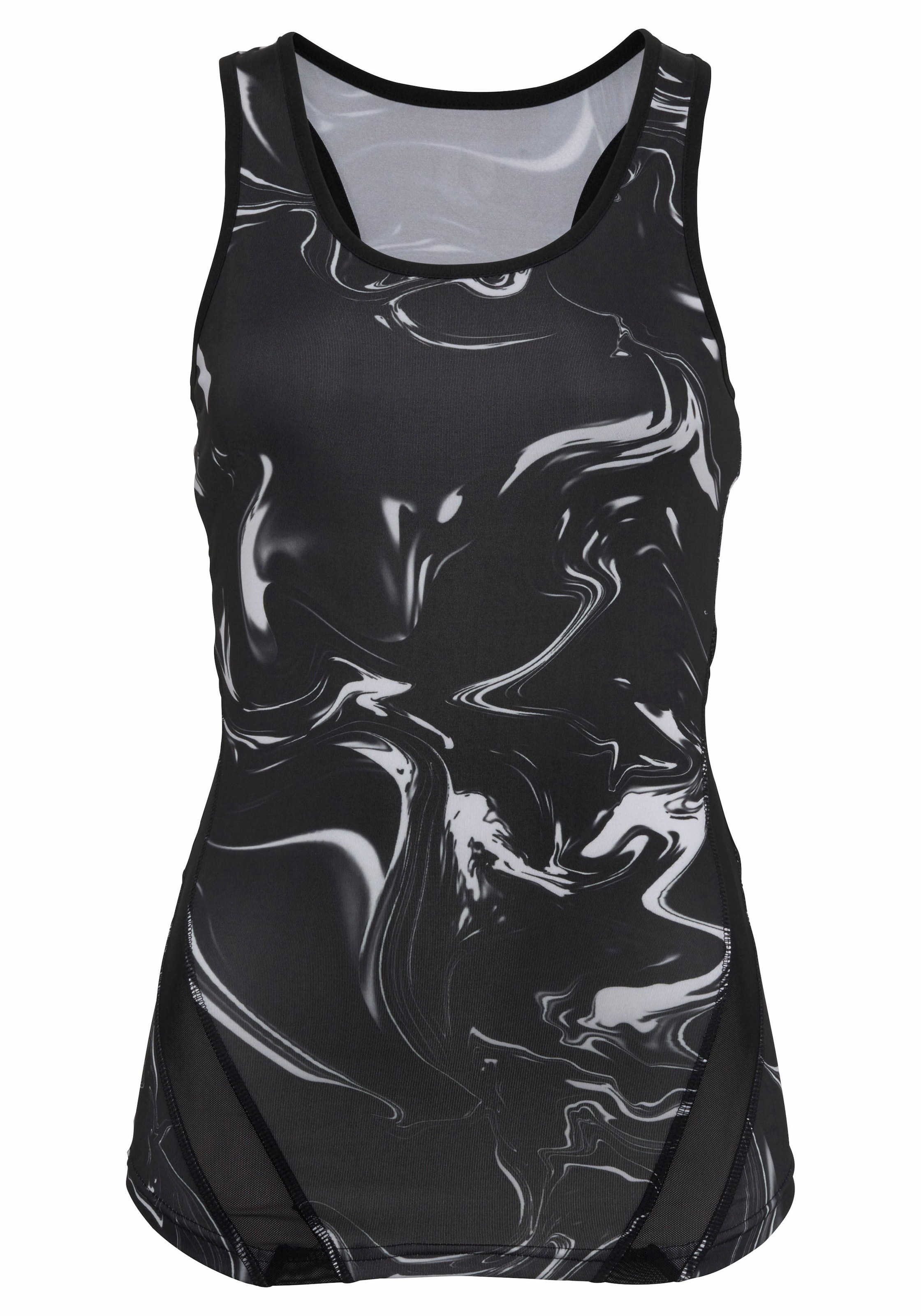 LASCANA ACTIVE Funktionsshirt »Black Marble«, Sportshirt mit breitem Racerback