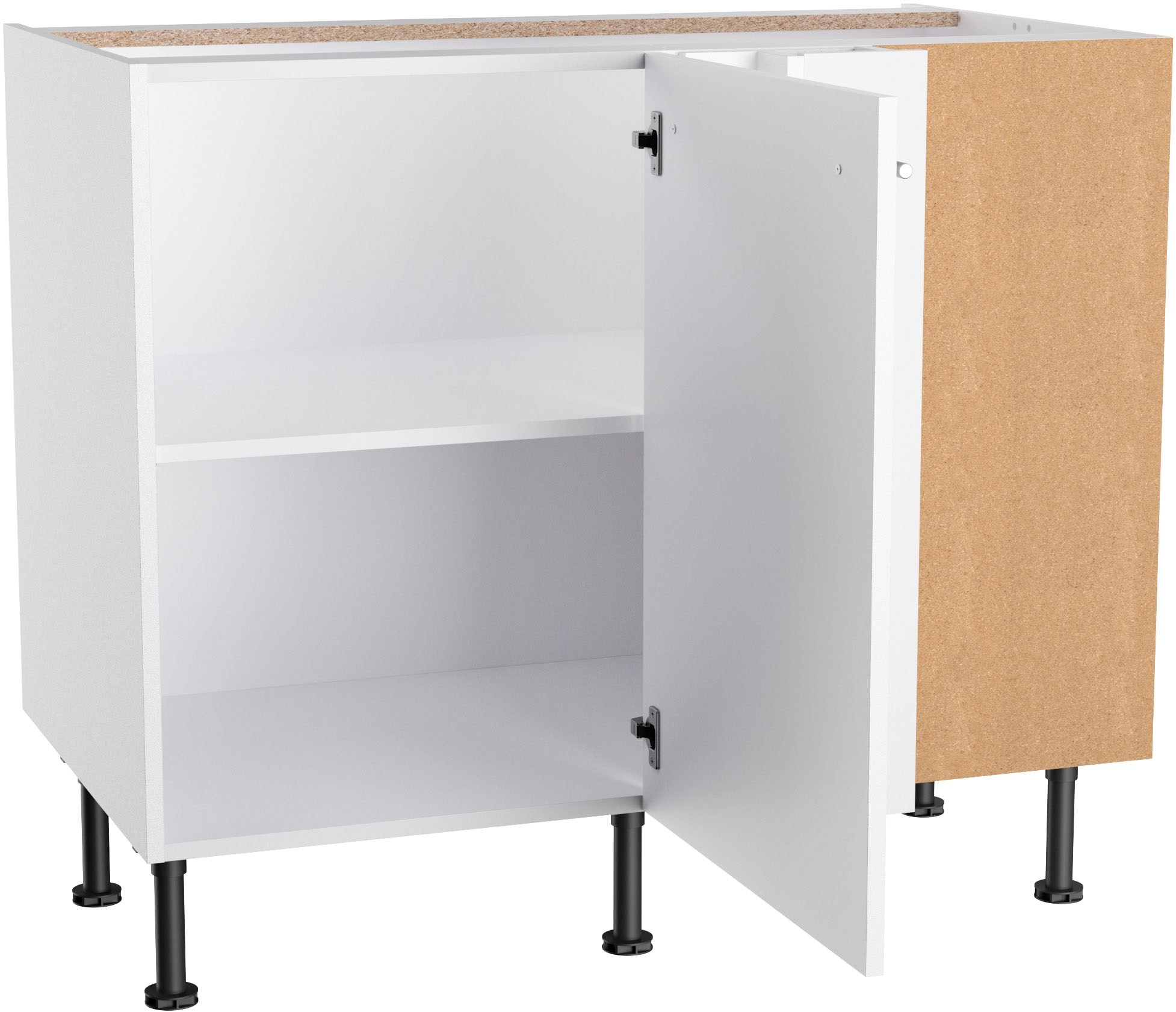 KOCHSTATION Eckunterschrank »KS-Bern2«, Breite 100 x 65 cm, Lösung für Geschirrspüler, 1 Tür, 1 Einlegeboden
