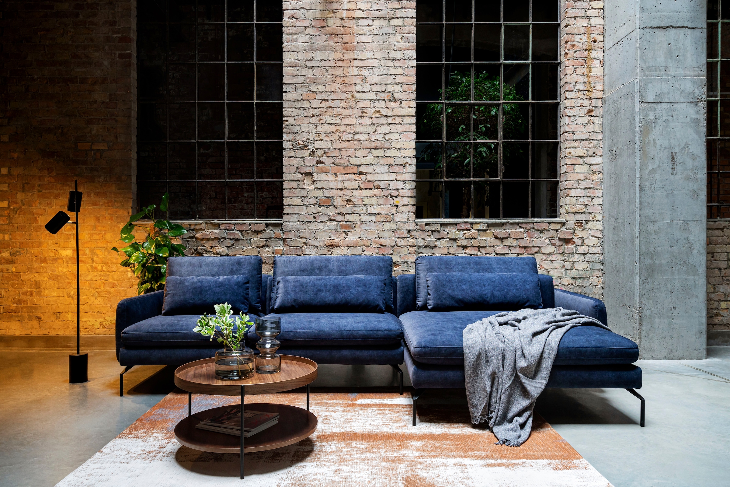 exxpo - sofa fashion Ecksofa »Komfortsofa Look, moderner Webvelours Bezug, extrabreite Sitzflächen«, komfortabler Sitz, L-Form, Breite 329cm, hoher Designfuß, OTTOs Choice