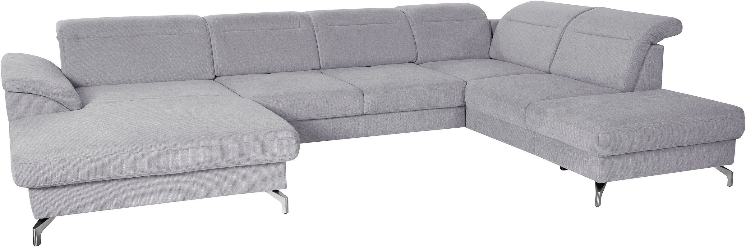 sit&more Wohnlandschaft »Percy U-Form«, 12 cm Fußhöhe, Sitztiefenverstellung, wahlweise in 2 Fußfarben