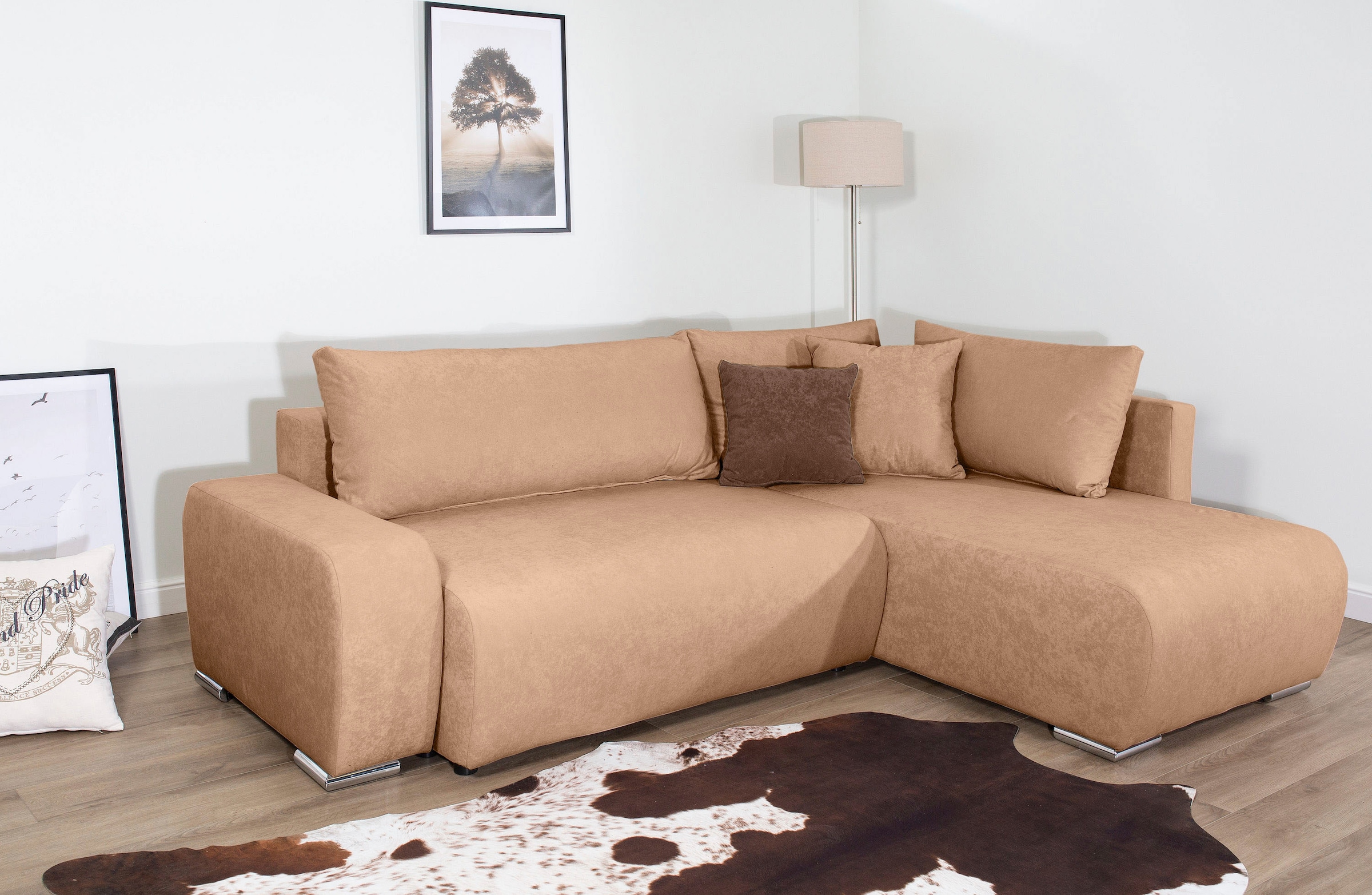 COLLECTION AB Ecksofa »Poppy, L-Form, Breite 227 cm mit Schlaffunktion« inkl. Schlaffunktion und Bettkasten