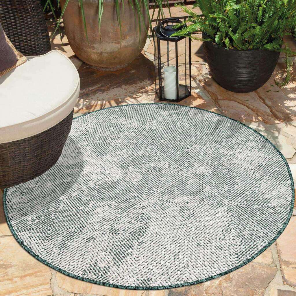 Carpet City Outdoorteppich »DUO RUG 5845«, rund, 5 mm Höhe, Wendeteppich We günstig online kaufen