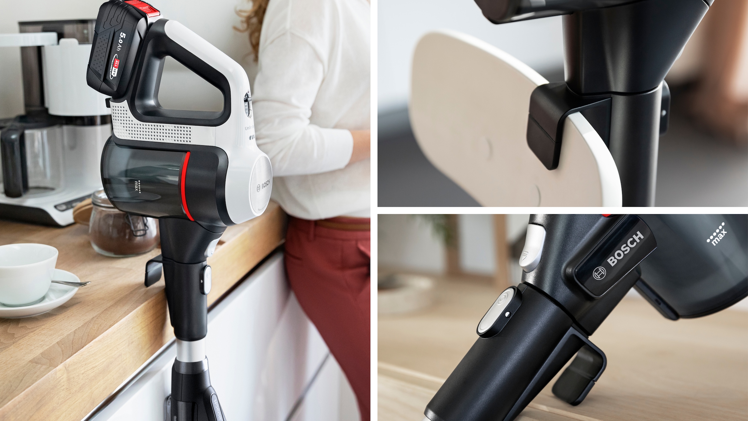 BOSCH Akku-Bodenstaubsauger »Unlimited 7 BSS715CARP/BSS715FRSH, 5.0 Ah Akku, Knickrohr« 10 Jahre Motorgarantie, Schnellladegerät, Made in Germany