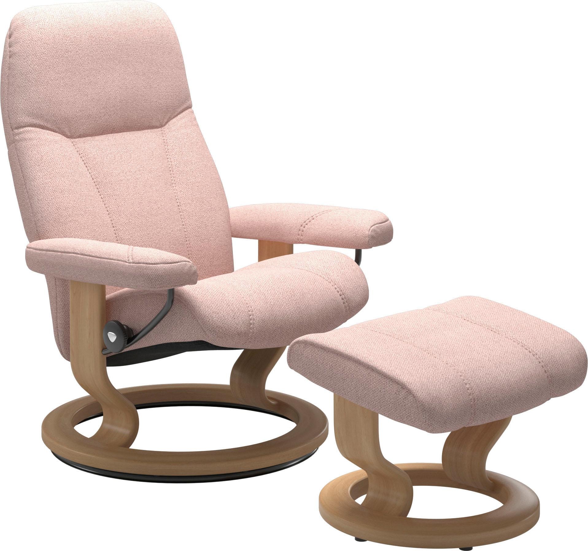 Stressless® Relaxsessel »Consul«, (Set, Relaxsessel mit Hocker), mit Hocker, mit Classic Base, Größe M, Gestell Eiche