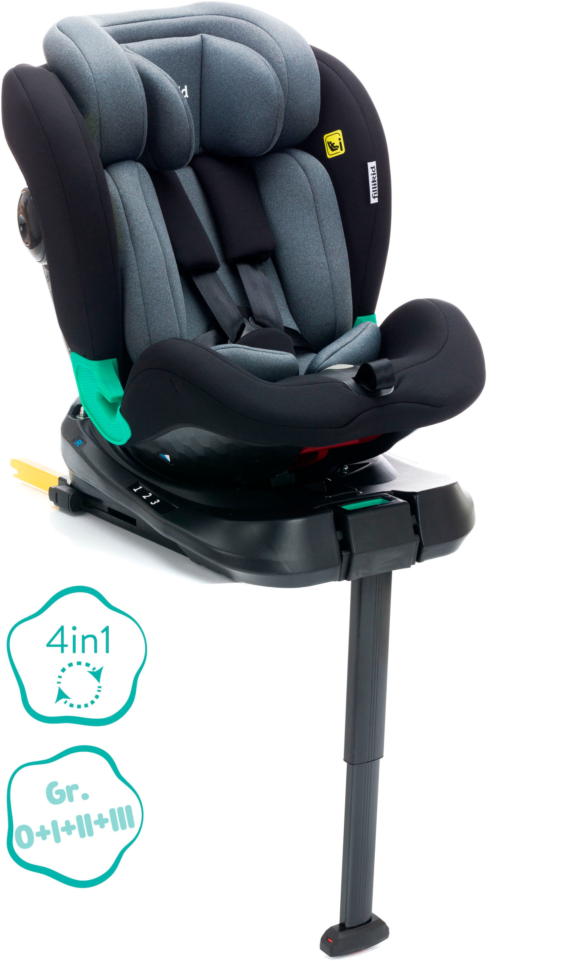 Fillikid Autokindersitz »Luca 360°«, mit Basisstation und Sitzverkleinerer