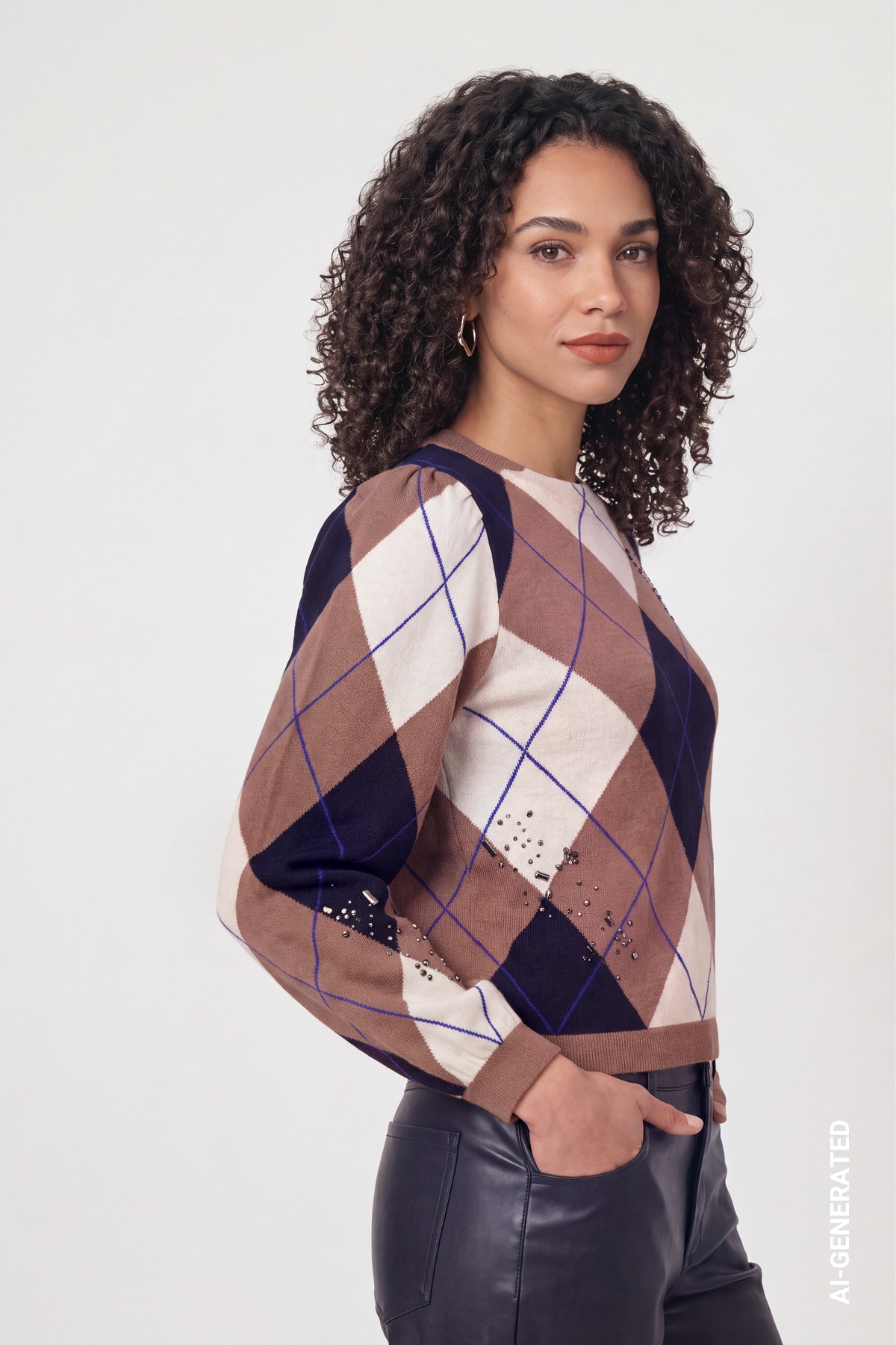 Monari Strickpullover Regular fit mit Rautenmuster
