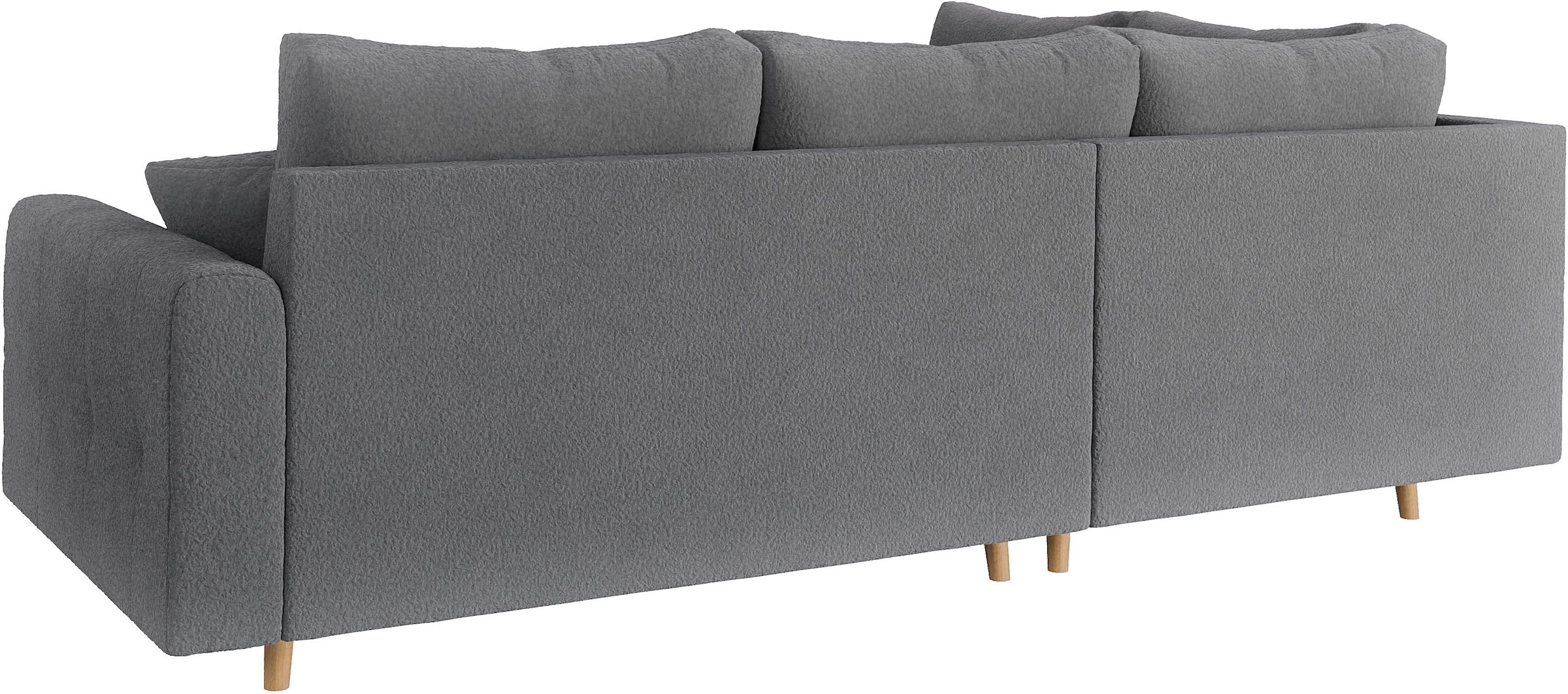 Home affaire Ecksofa »CHARRE L-Form mit Ottomane, Maße B/T/H: 231/161/81 cm«, feine Steppung, lose Rücken- und Zierkissen, auch in Cord und Bouclé