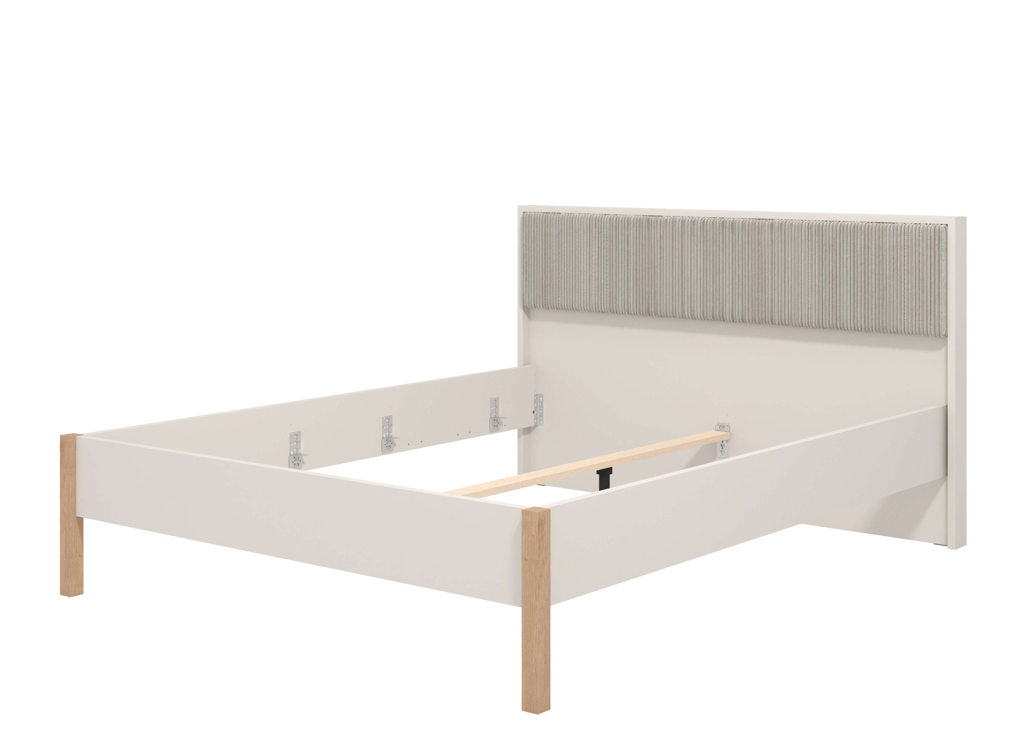 Home affaire Bett »Belfort Bett, mit gepolstertem Kopfteil, bezogen mit weichem Cordstoff«, 160 oder 180x200cm, FSC®-zertifiziert, Trendfarbe cashmere