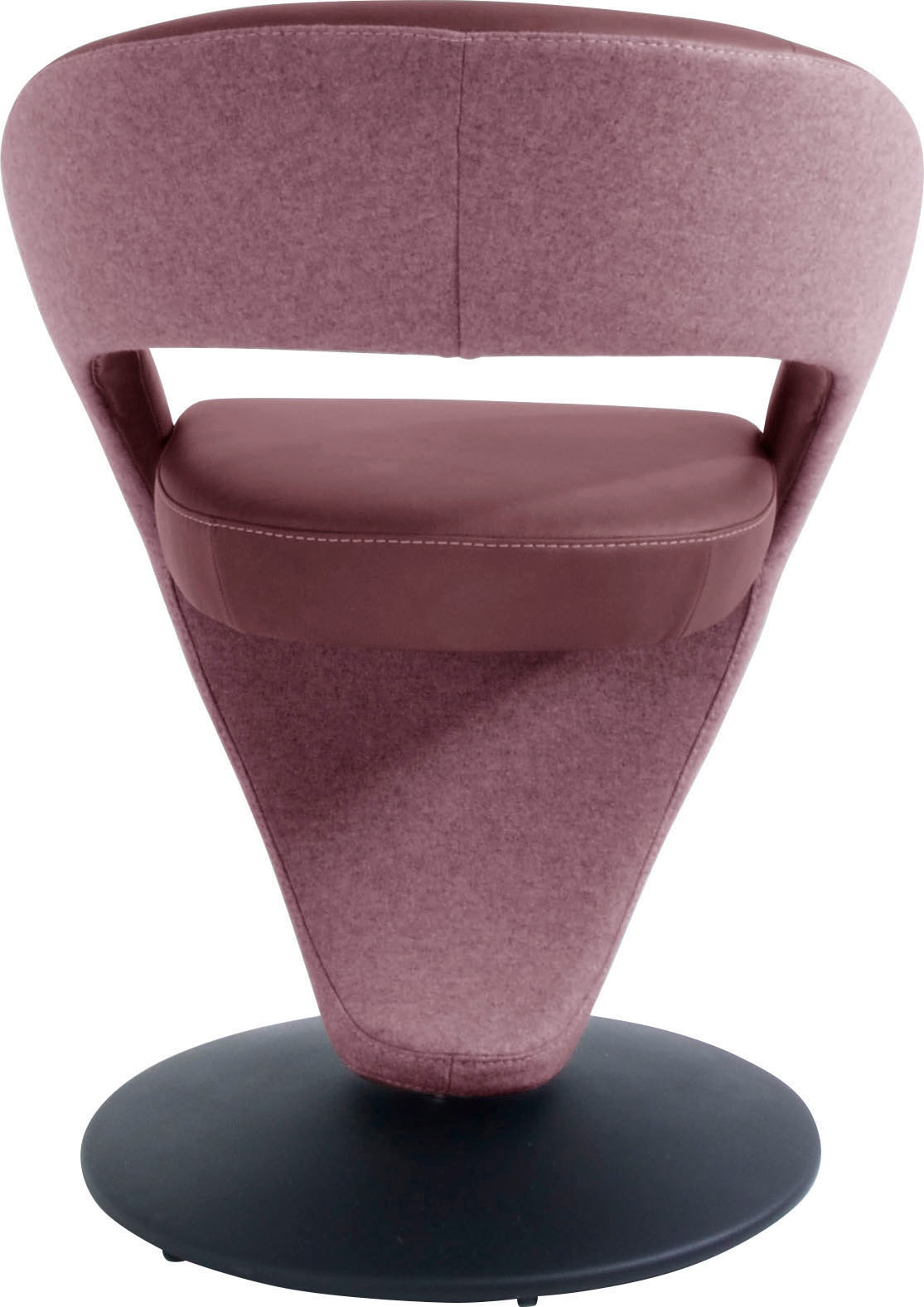K+W Komfort & Wohnen Drehstuhl »Wave«, Leder CLOUD-Lodenstoff, Design-Drehstuhl, Drehteller in Metall schwarz, Farbkombination