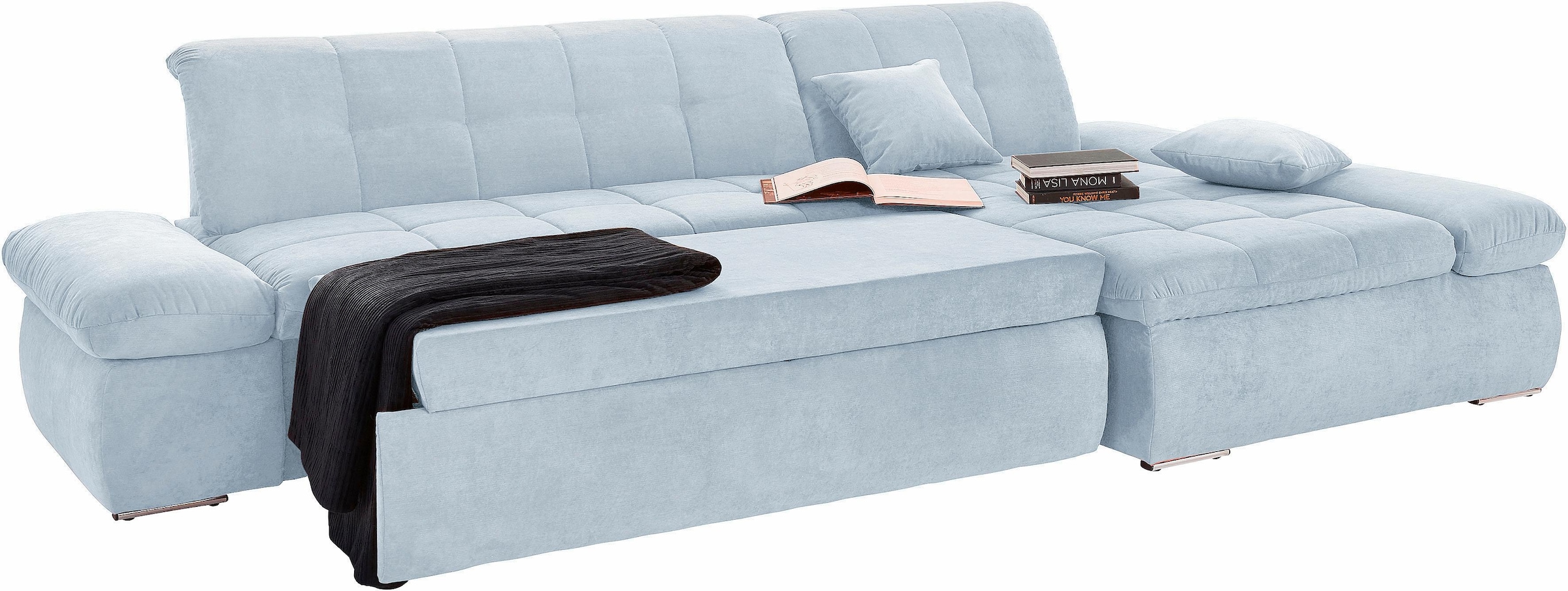 DOMO collection Ecksofa »NMoric XXL, B/T/H: 300/172/80cm, L-Form«, wahlweise mit Bettfunktion und Armlehnverstellung