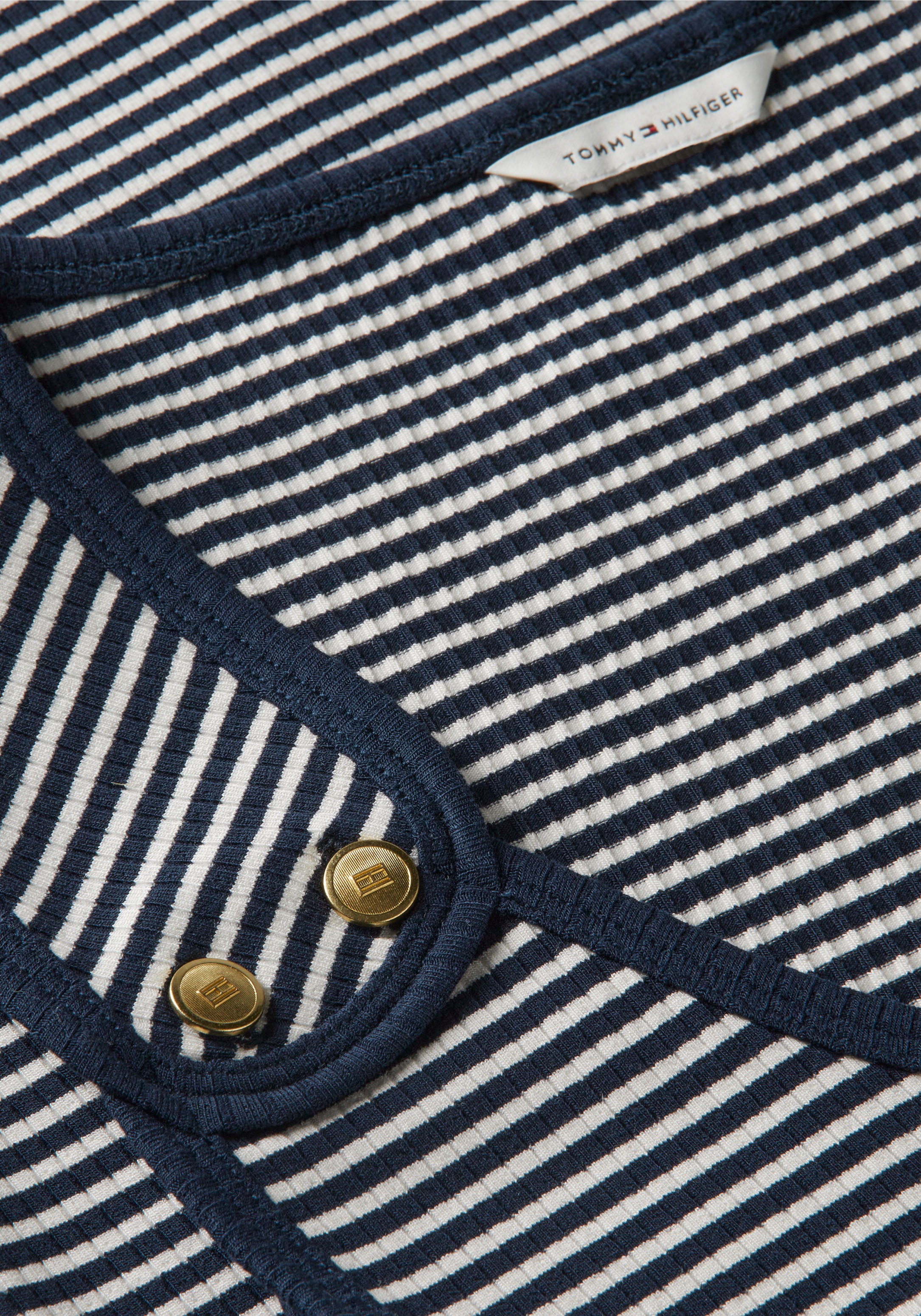 Tommy Hilfiger Tanktop »GOLD BUTTON U-NK TANK« Viskosemischung, goldfarbene Knöpfe