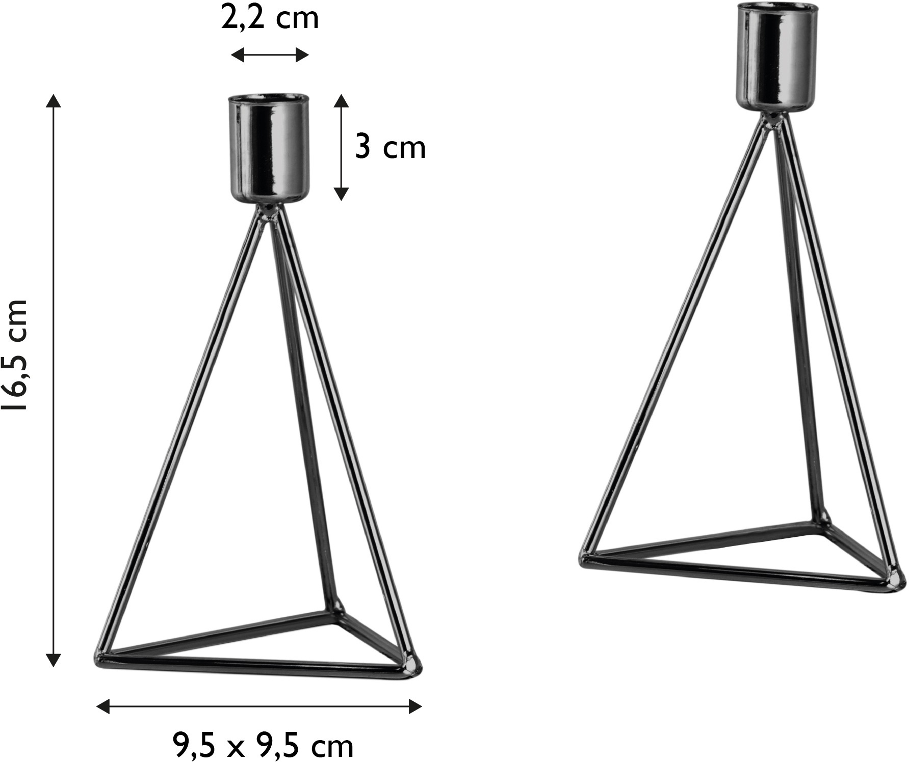 ECHTWERK Teelichthalter »Modern Small, Weihnachtsdeko«, (Set, 2 St.), moderner Kerzenhalter aus Eisen, Kerzenständer, Höhe ca. 16,5 cm