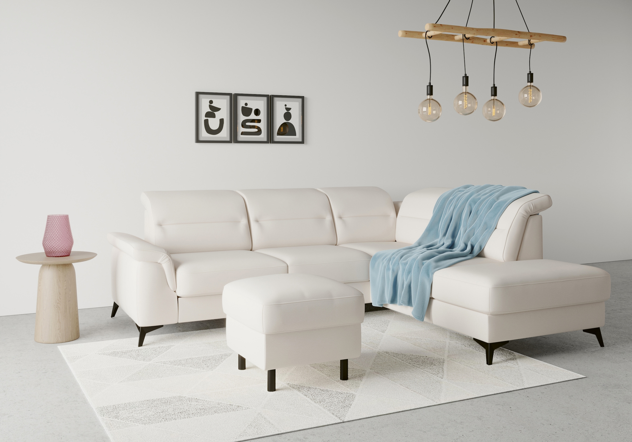 sit&more Ecksofa »Sinatra L-Form« mit Ottomane, optional mit Kopfteilverstellung und Armteilfunktion