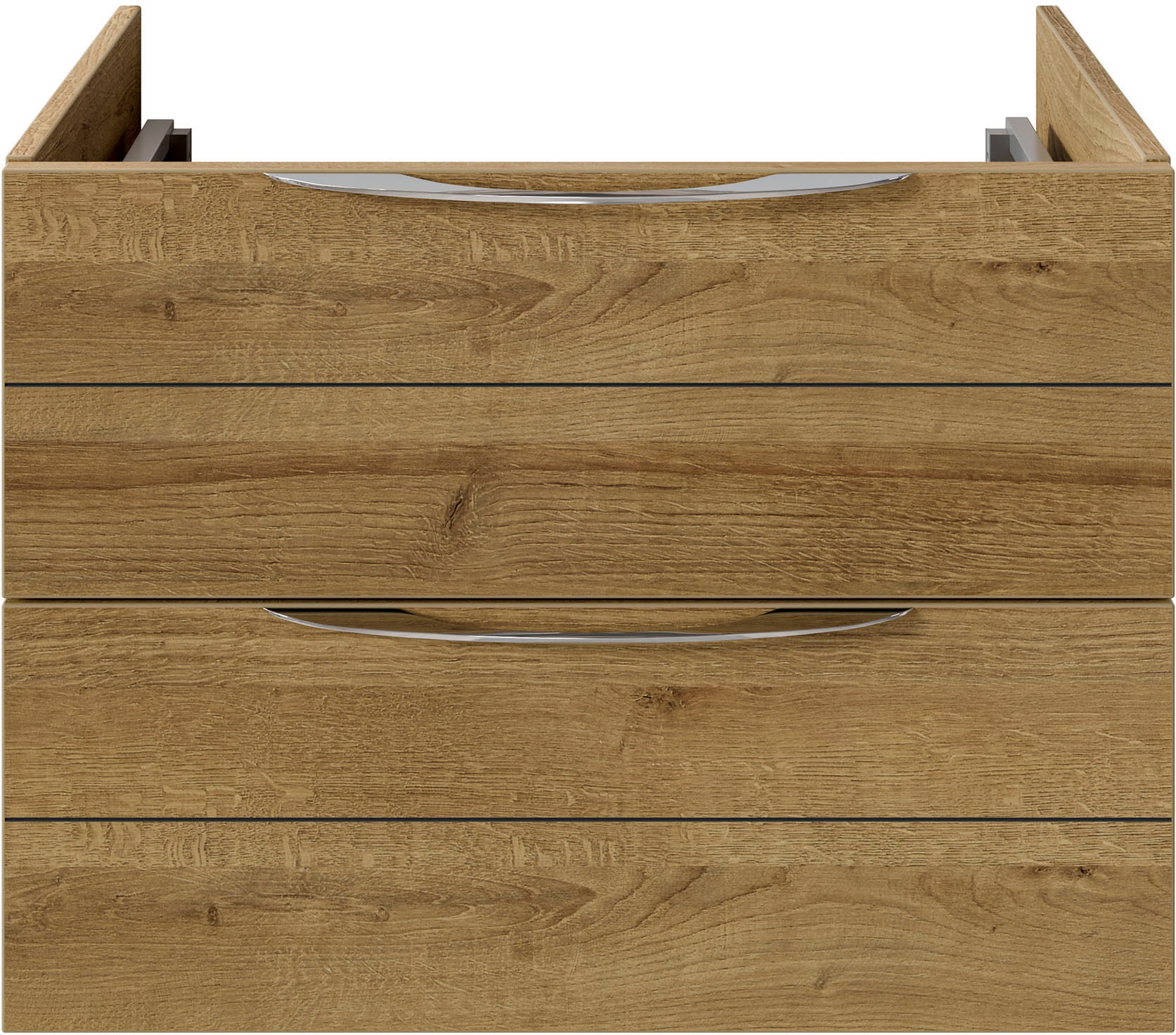 Saphir Badmöbel-Set »Serie 6025 2-teilig Mineralmarmor-Waschtisch mit LED-Spiegelschrank«, (2 St.), Waschplatz 67 cm breit, 2 Schubladen, 2 Spiegel-Türen, inkl Türdämpfer