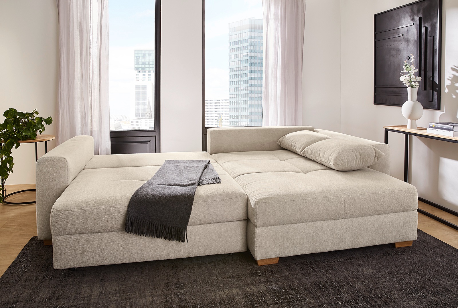 Jockenhöfer Gruppe Ecksofa »Kampen L-Form, B: 288 cm« mit Bettfunktion, Bet günstig online kaufen