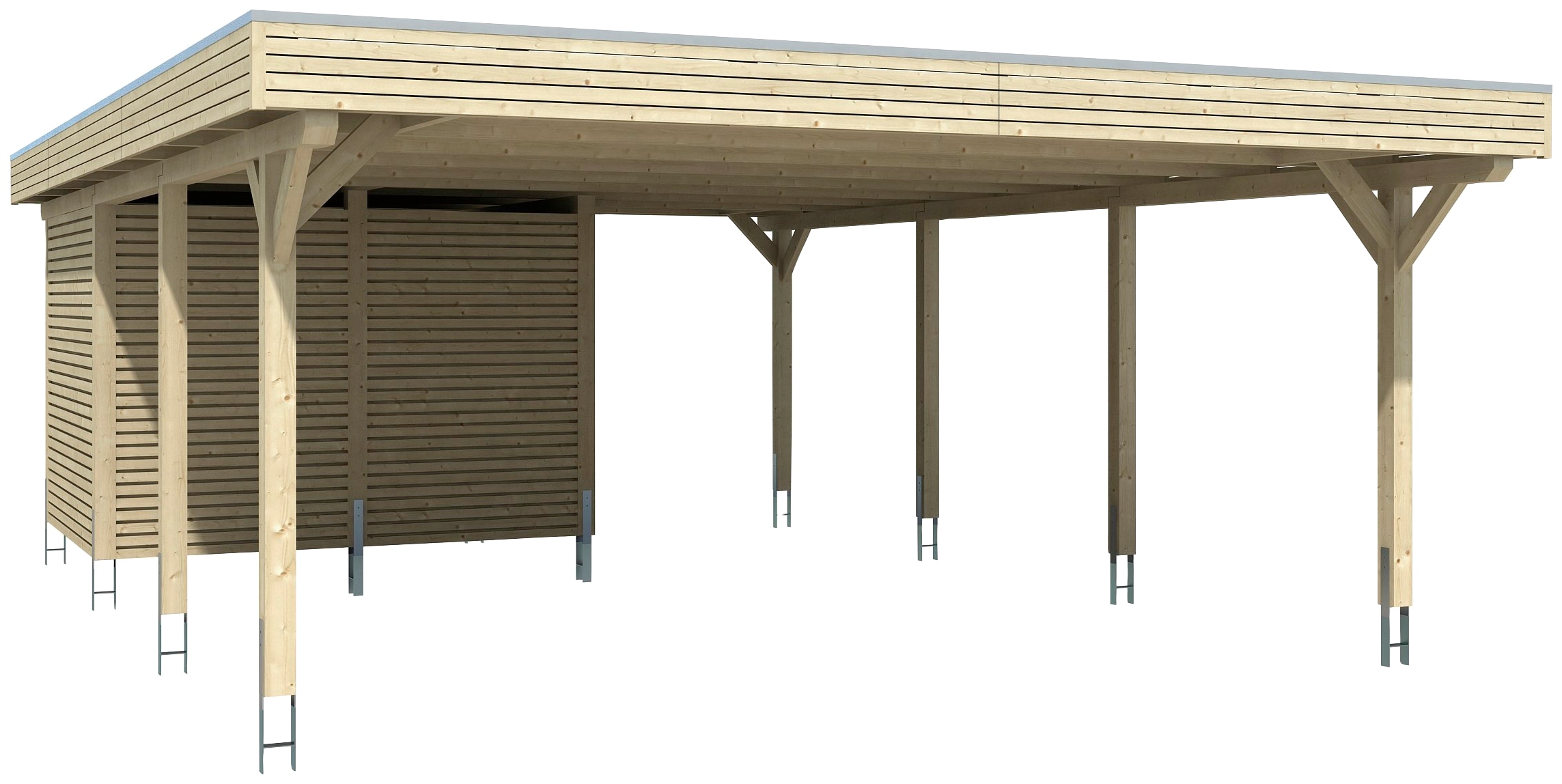 Skanholz Doppelcarport »Spessart«, Leimholz-Nordisches Fichtenholz, 550 cm, weiß